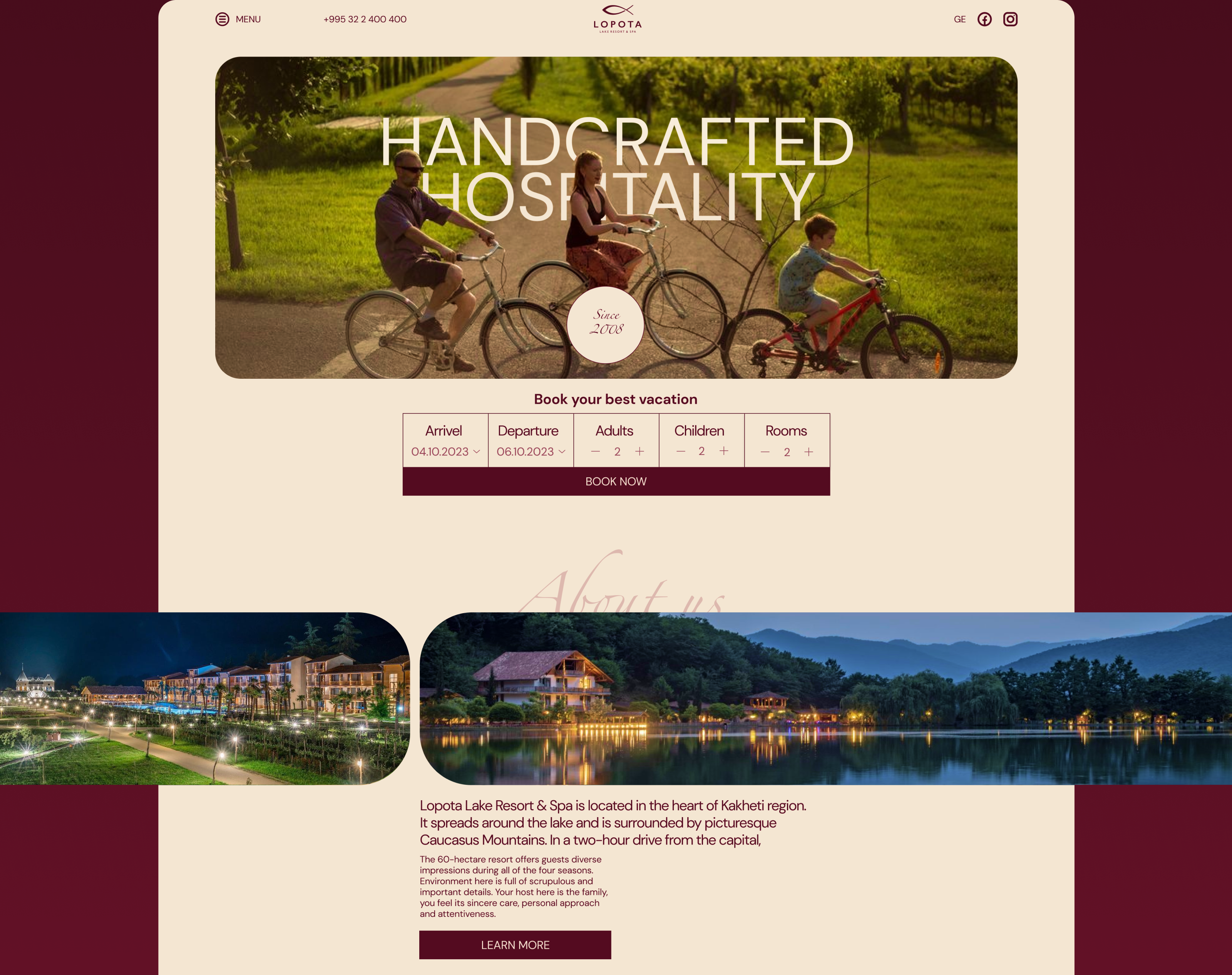Lopota lake resort & SPA — Изображение №2 — Интерфейсы на Dprofile