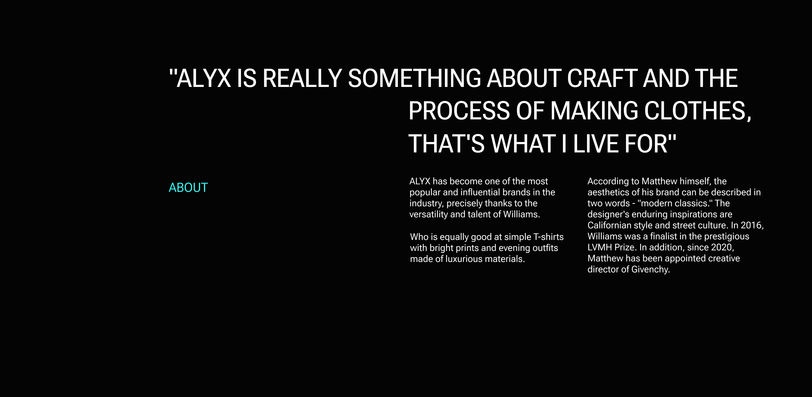 [ALYX STUDIO] E-Commerce redesign — Изображение №2 — Интерфейсы, Брендинг, Анимация на Dprofile