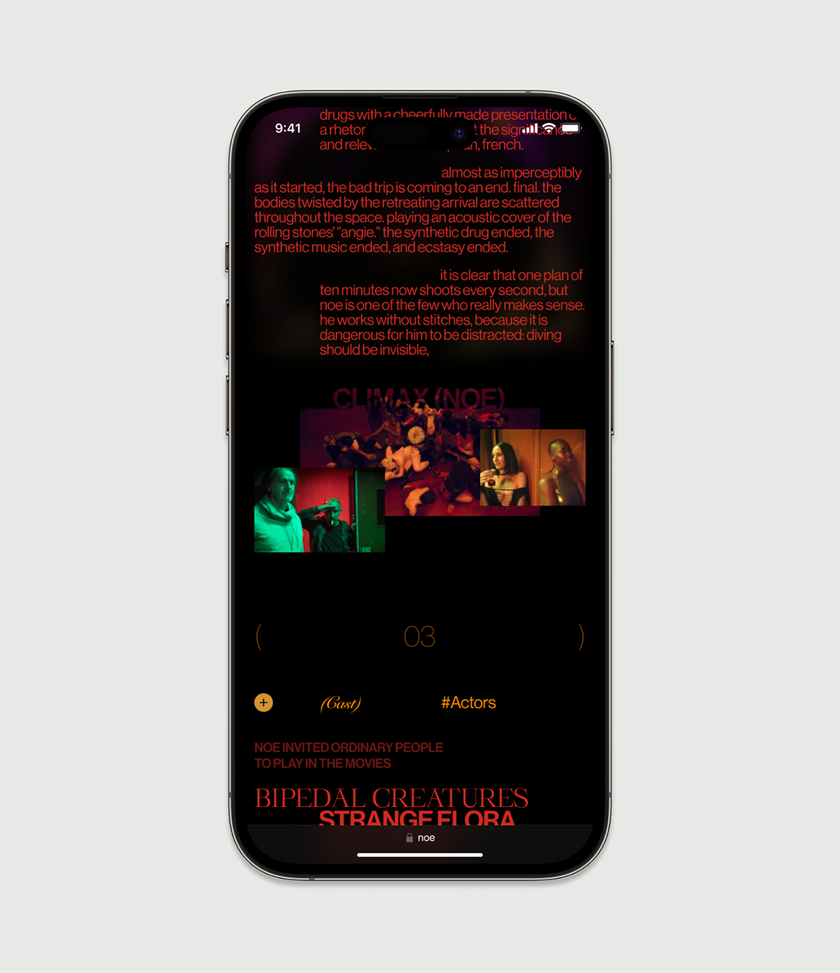 Gaspar Noe - website — Изображение №8 — Интерфейсы, Анимация на Dprofile