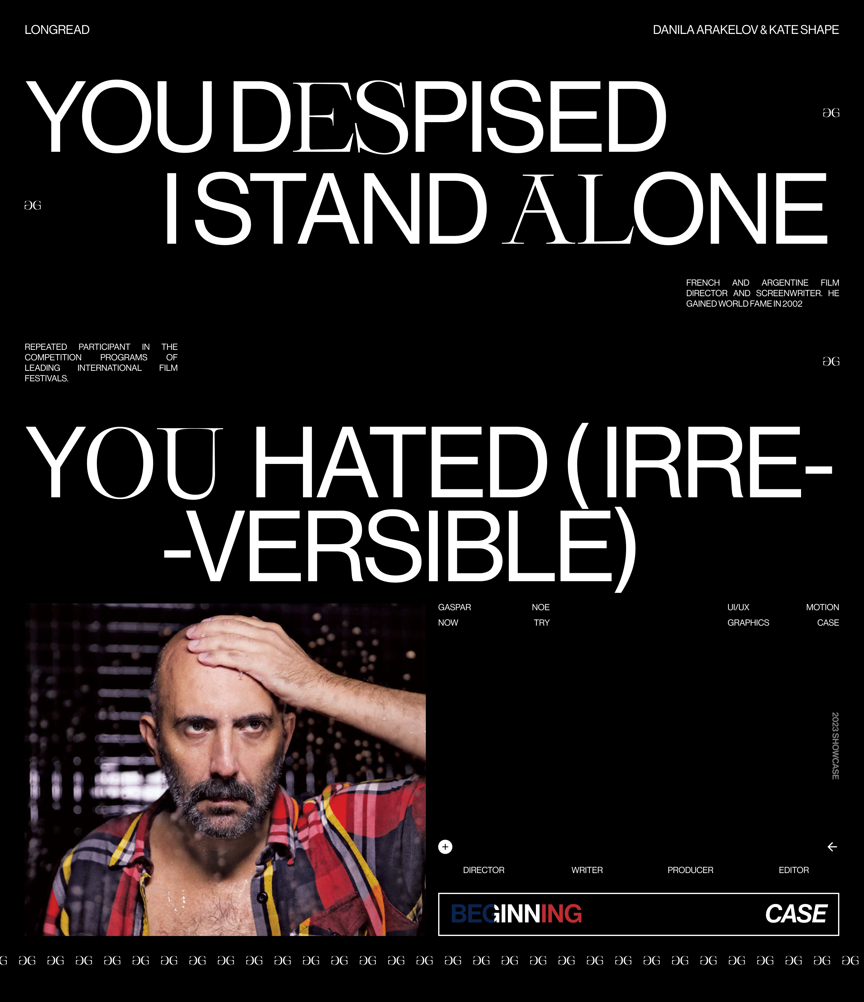 Gaspar Noe - website — Изображение №1 — Интерфейсы, Анимация на Dprofile