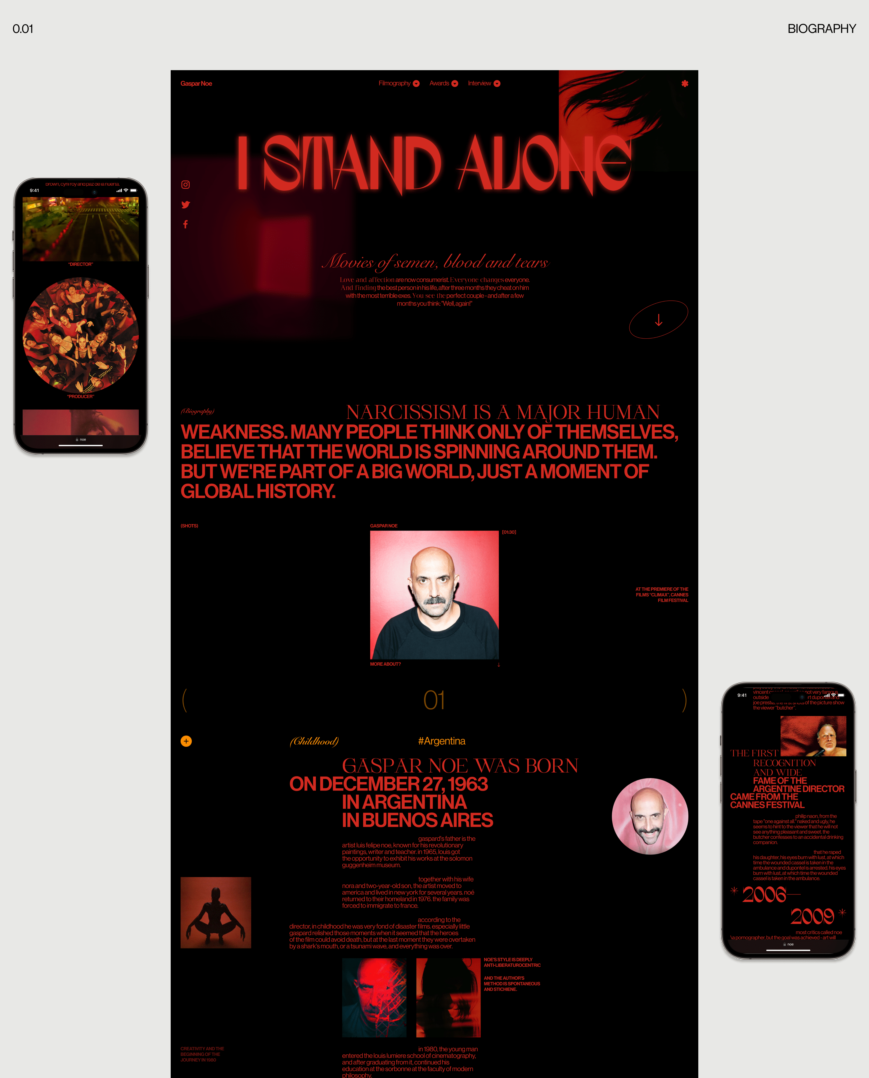 Gaspar Noe - website — Изображение №2 — Интерфейсы, Анимация на Dprofile