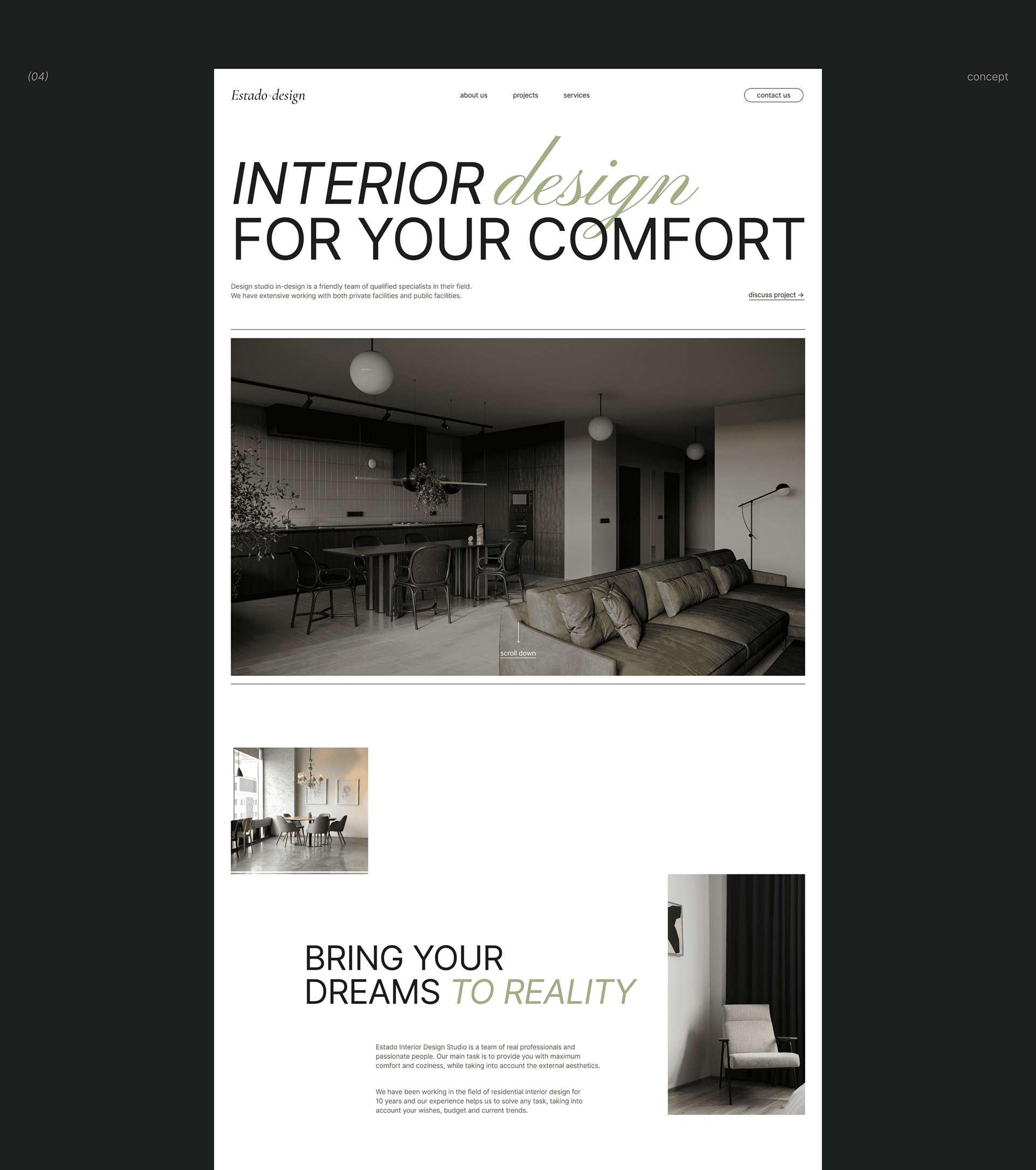 Website for an interior design studio — Изображение №3 — Интерфейсы на Dprofile