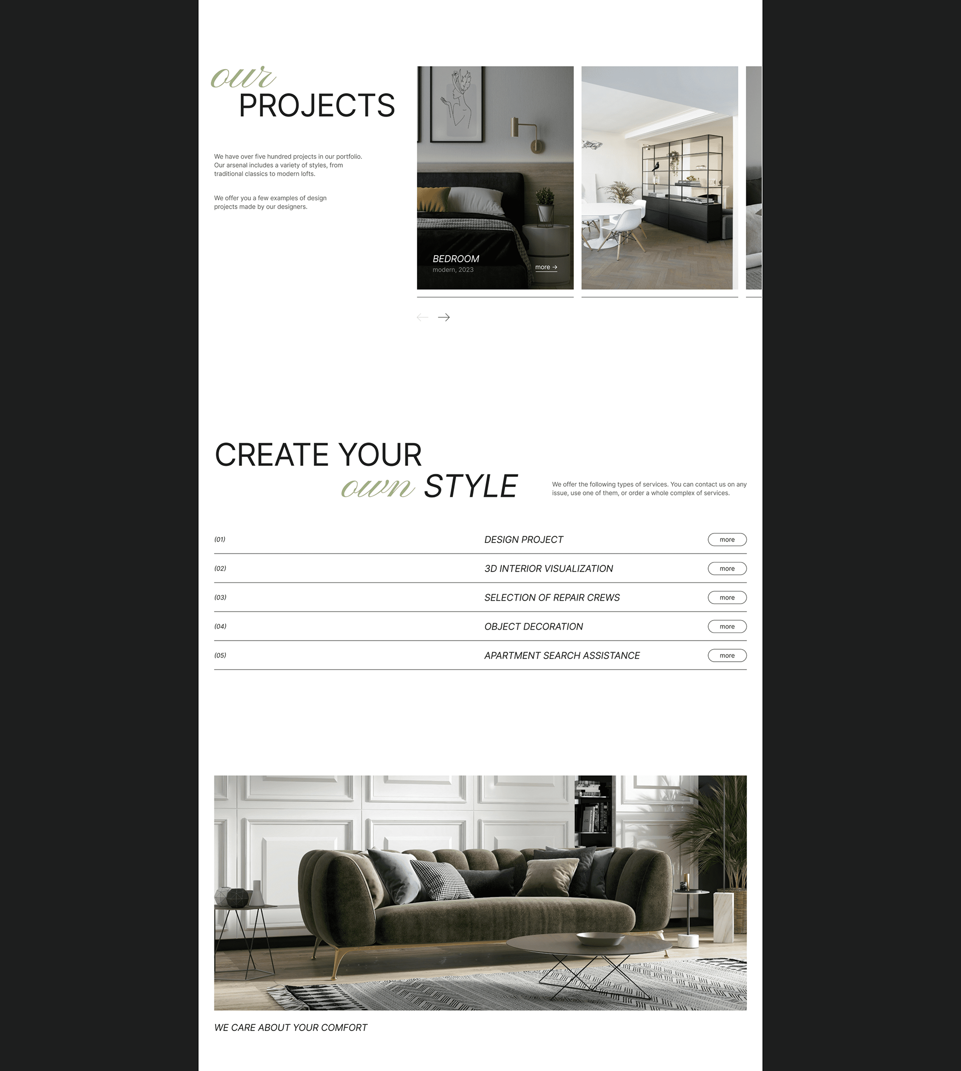 Website for an interior design studio — Изображение №4 — Интерфейсы на Dprofile