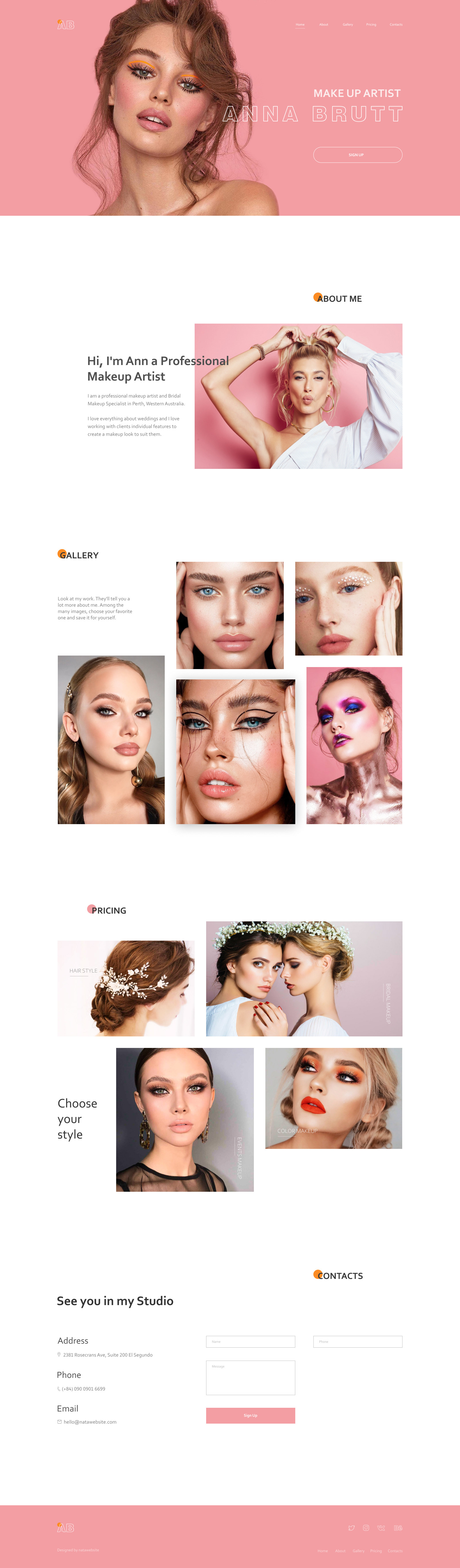 Лэндинг для визажиста — Изображение №1 — Интерфейсы на Dprofile