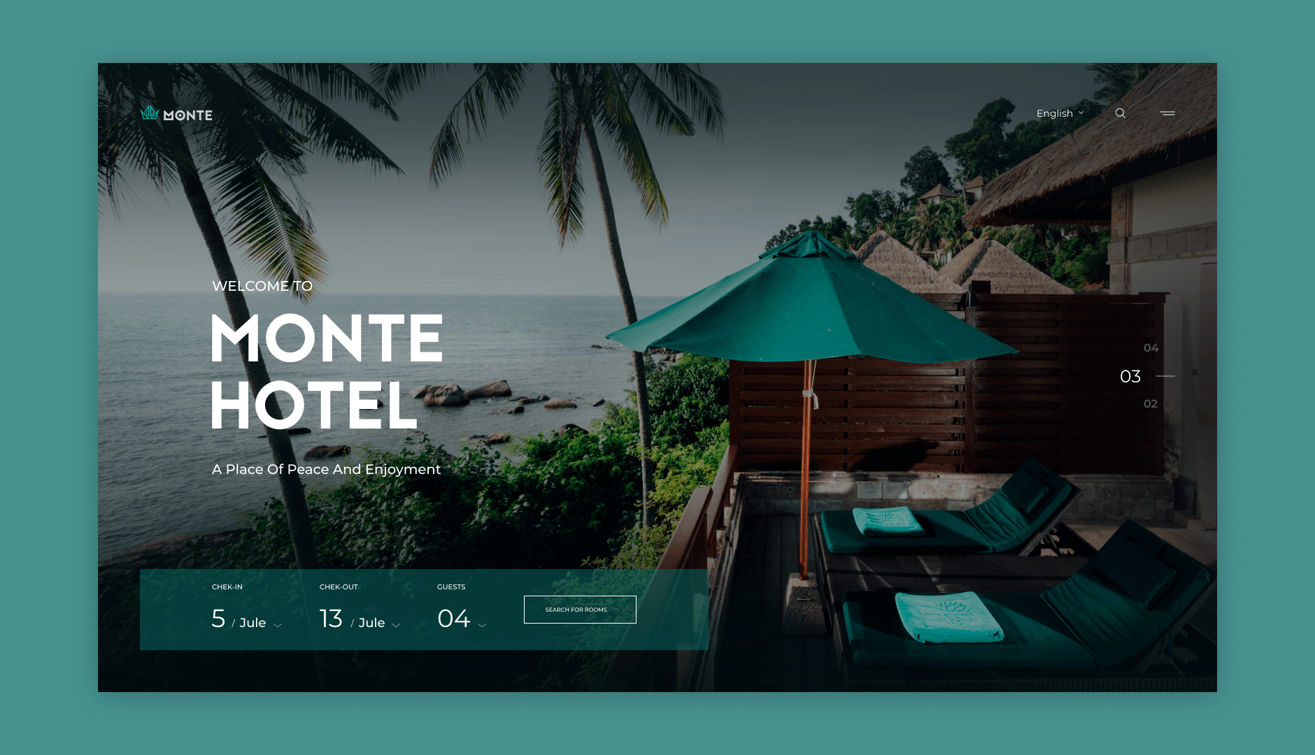 Главный экран для сайта отеля — Изображение №1 — Интерфейсы на Dprofile