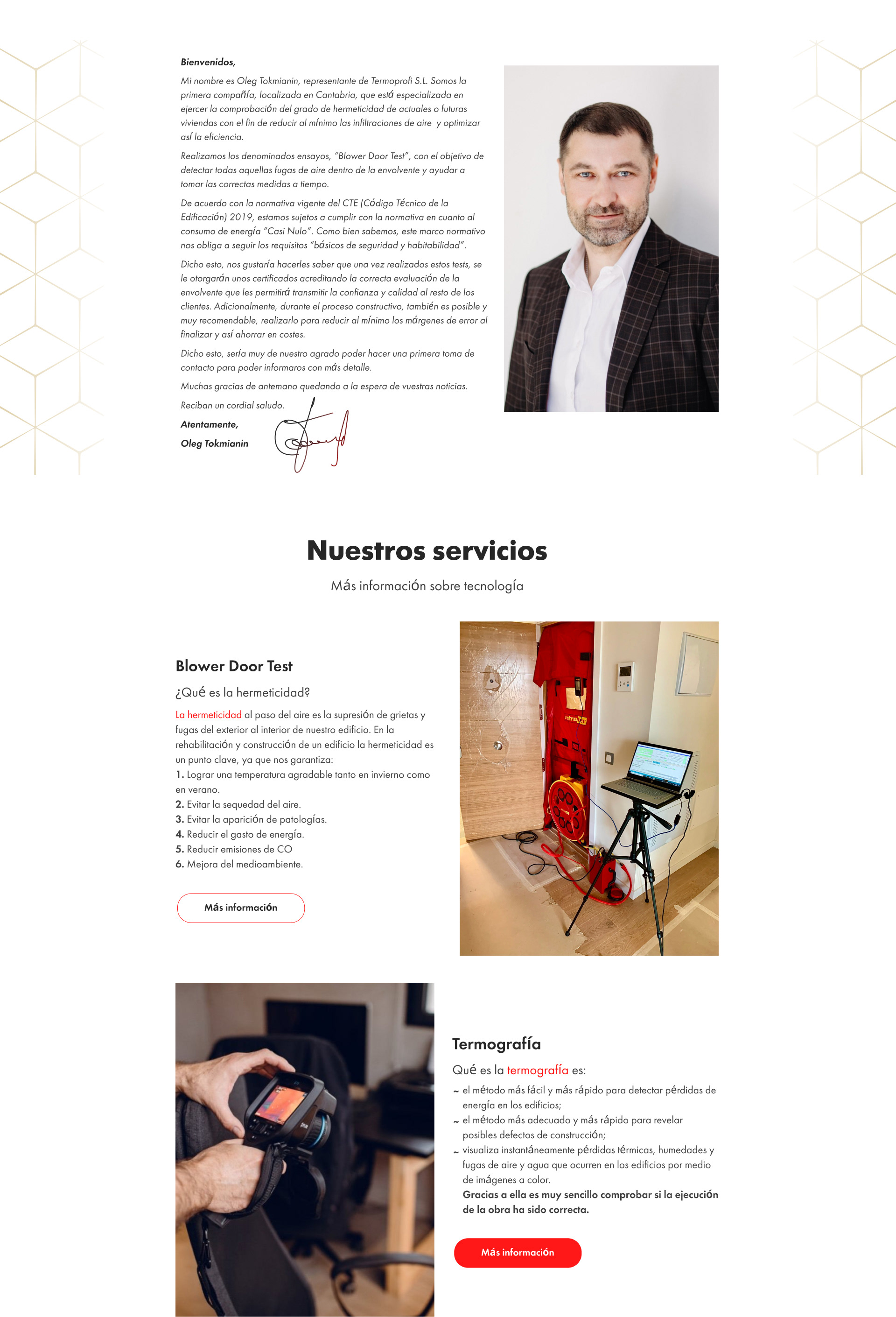 Многостраничный сайт для испанской фирмы Termoprofi — Изображение №2 — Маркетинг, Интерфейсы на Dprofile