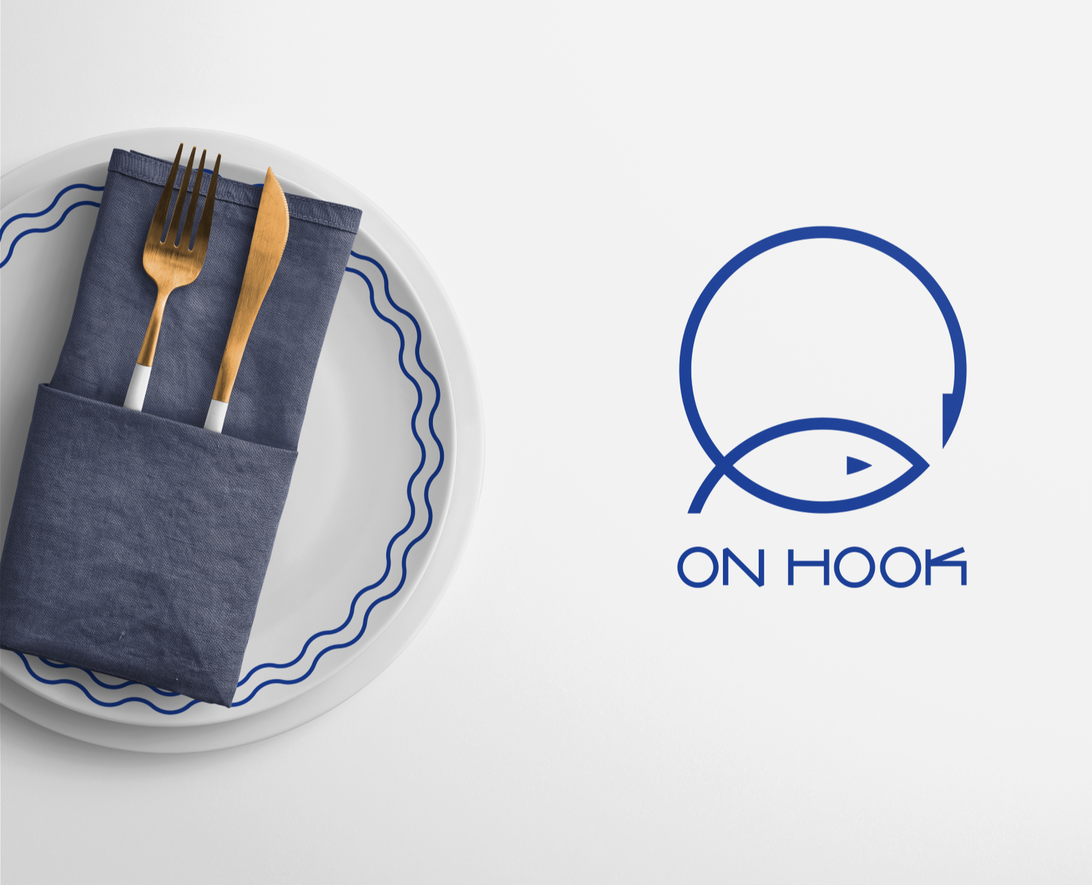 Фирменный стиль для рыбного ресторана "ON HOOK" на Dprofile