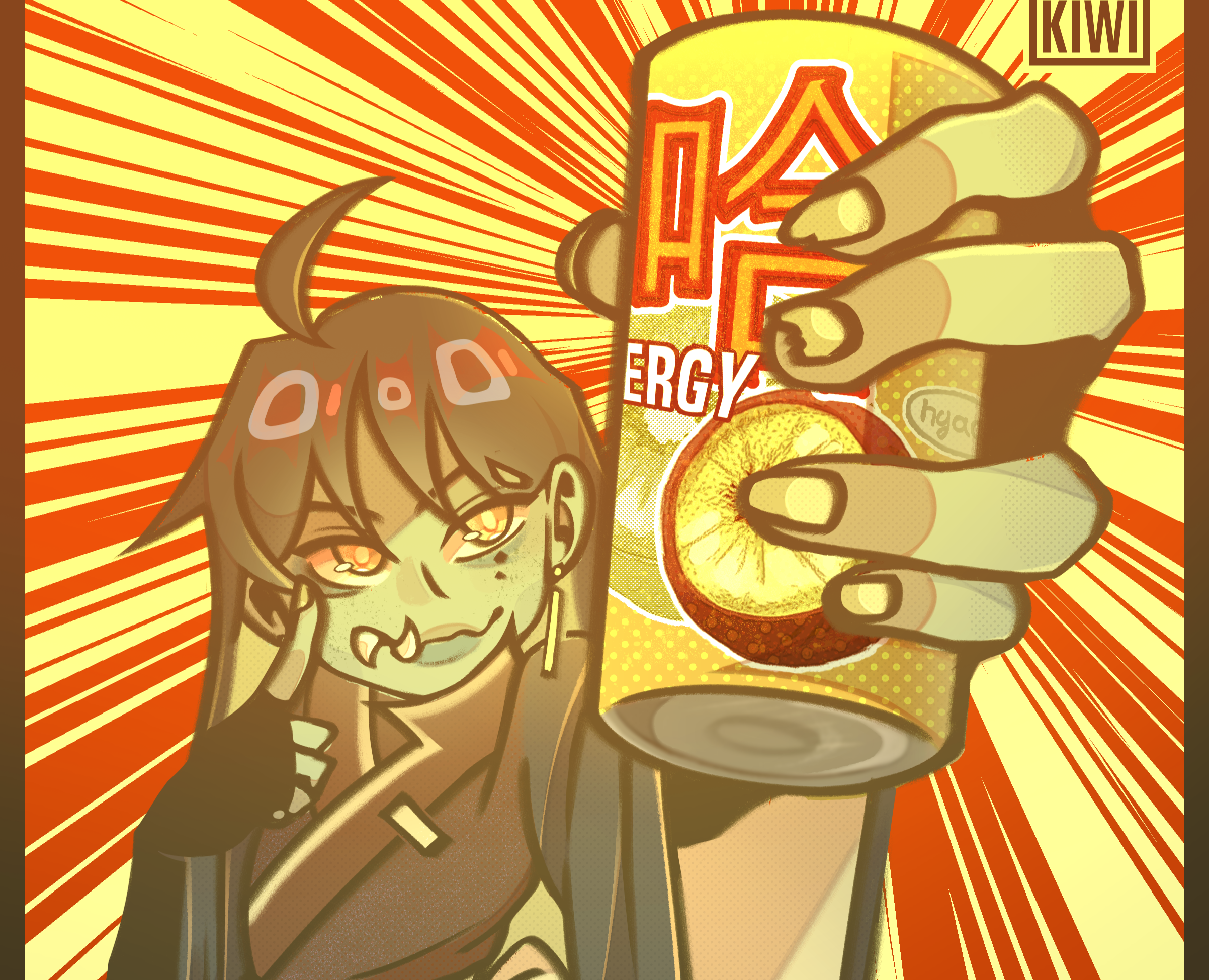 Энергетический напиток "哈哈" — Иллюстрация на Dprofile