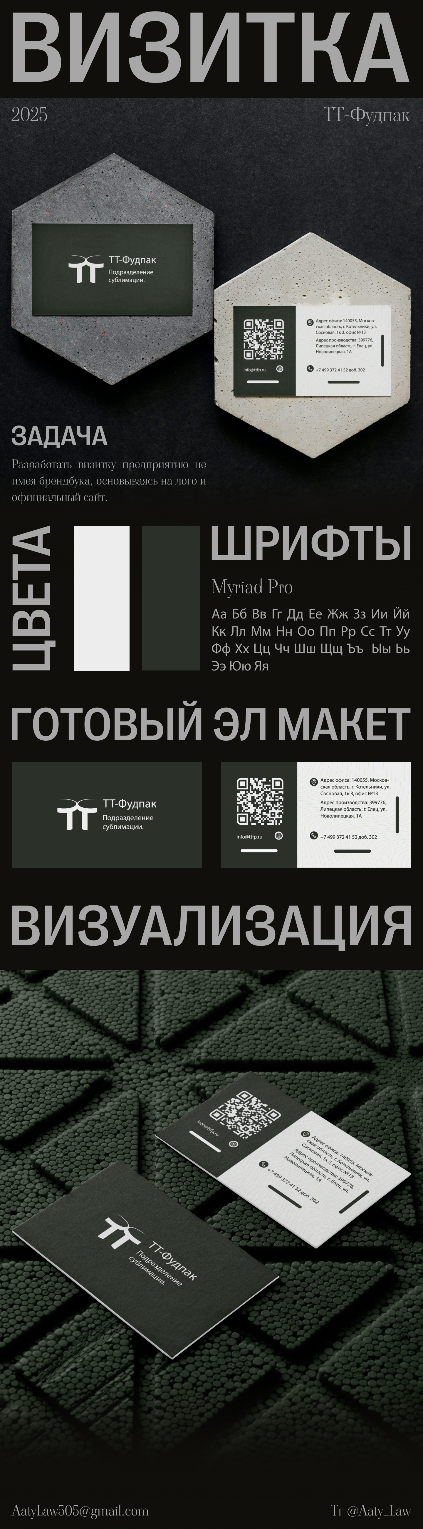 Разработка визитки "ТТ Фудпак" — Изображение №1 — Брендинг, Графика на Dprofile