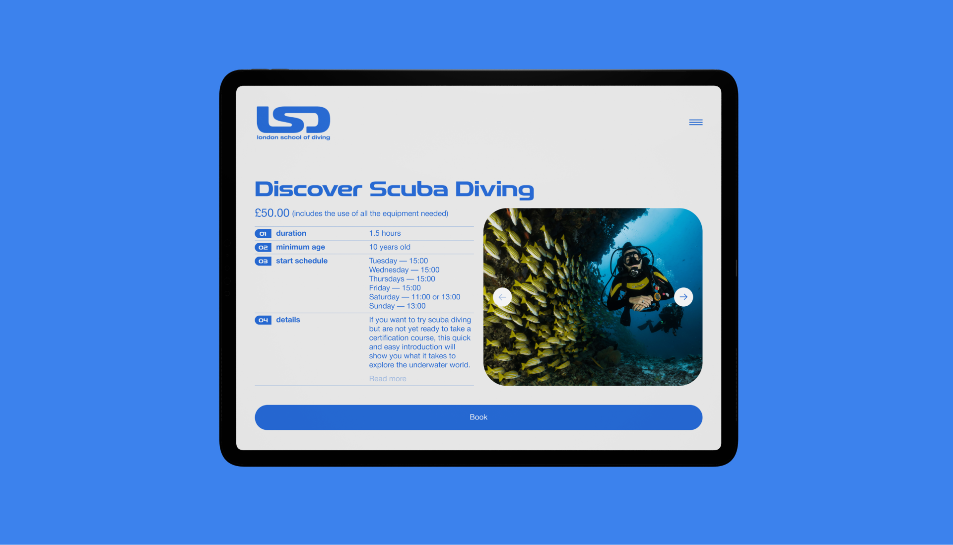 London School Of Diving |Redesign — Изображение №9 — Интерфейсы, Анимация на Dprofile