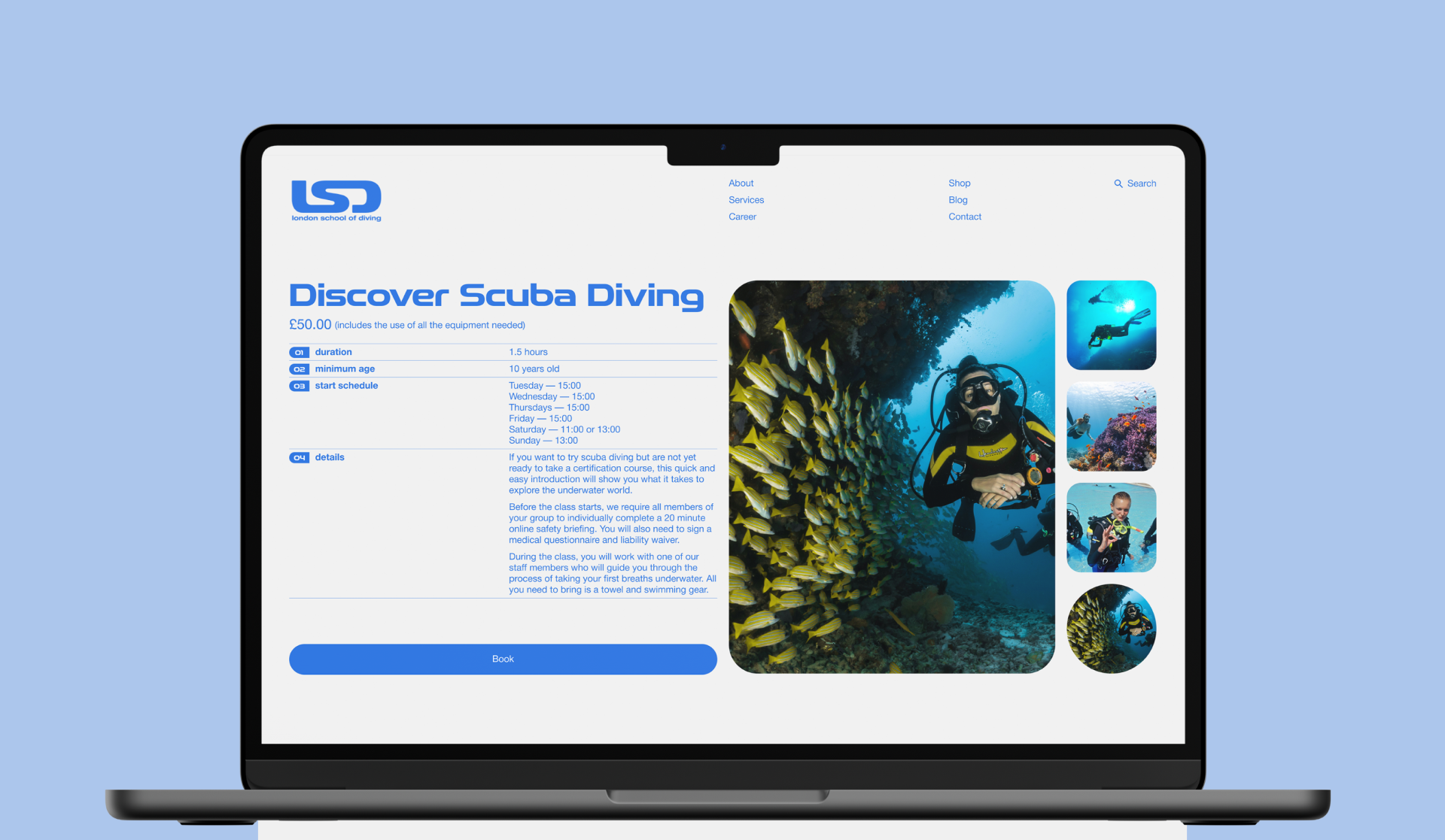 London School Of Diving |Redesign — Изображение №7 — Интерфейсы, Анимация на Dprofile