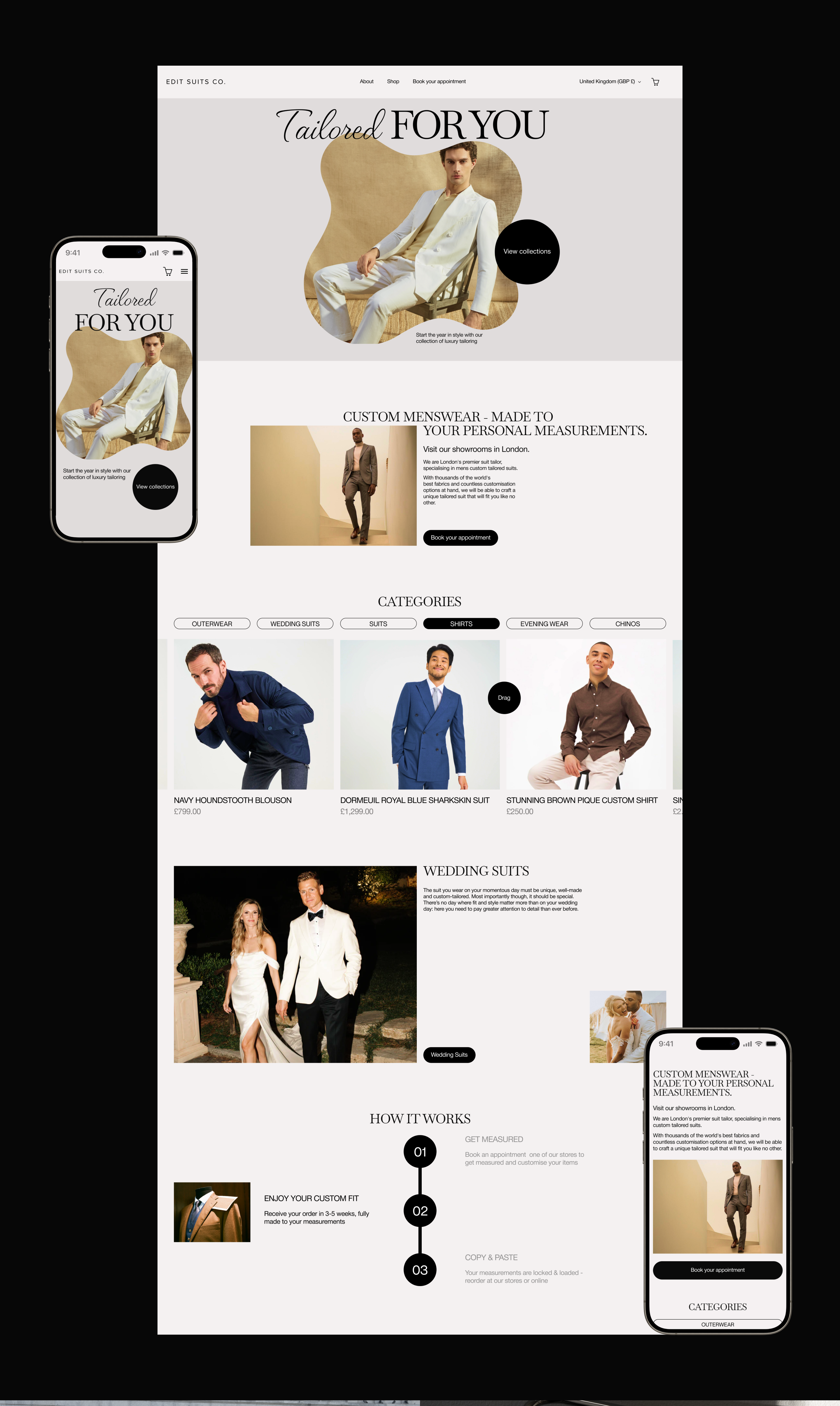 SUIT TAILORS ( website ) — Изображение №2 — Интерфейсы, Брендинг на Dprofile