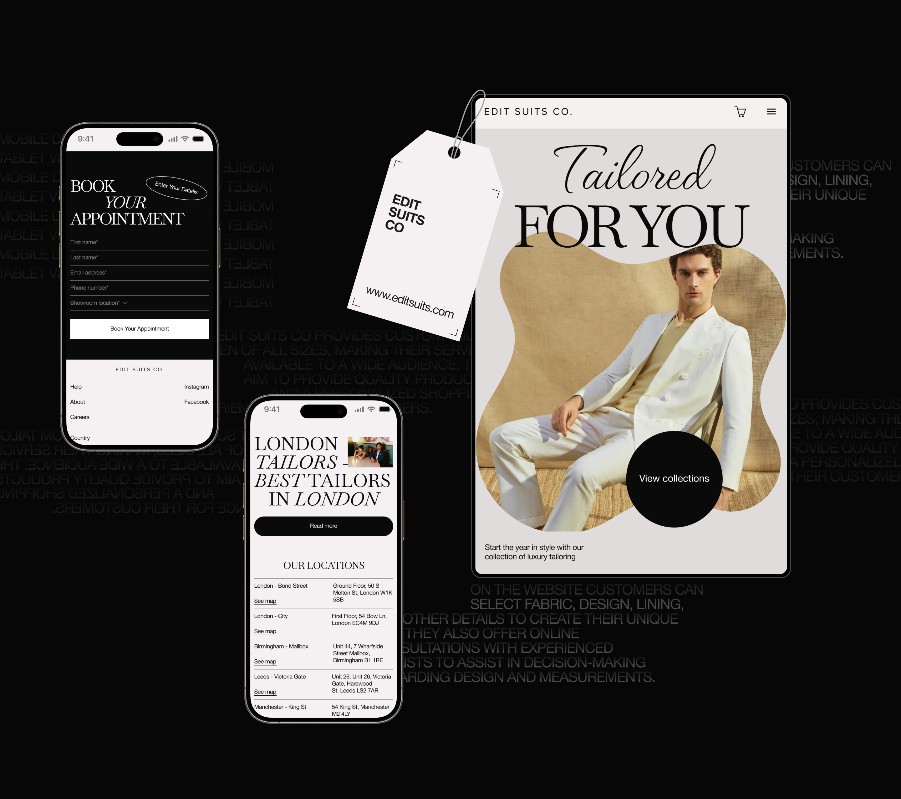 SUIT TAILORS ( website ) — Изображение №4 — Интерфейсы, Брендинг на Dprofile