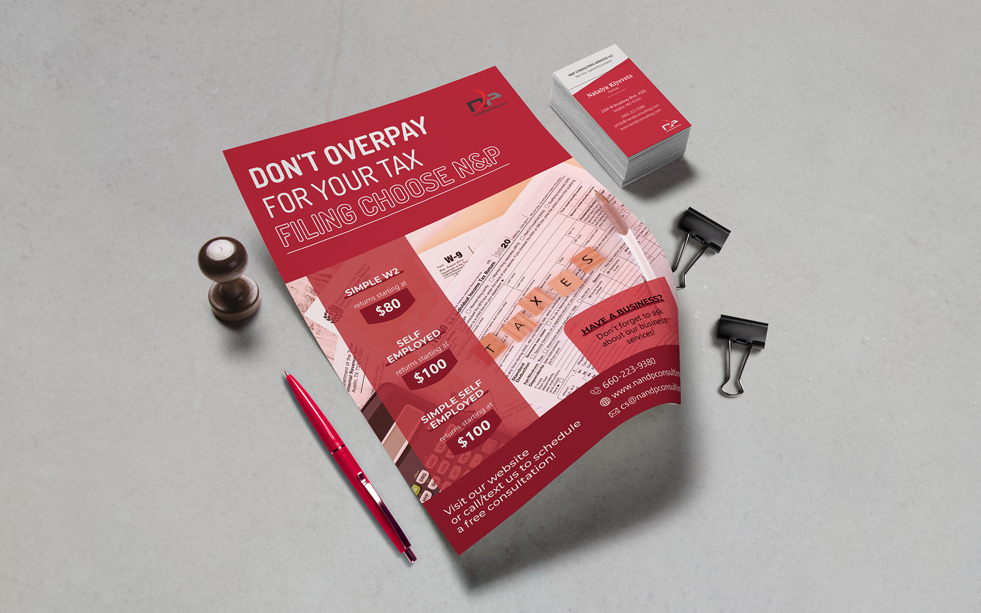 Flyers & Business card for N&P Consulting Services LLC — Изображение №7 — Брендинг, Графика на Dprofile