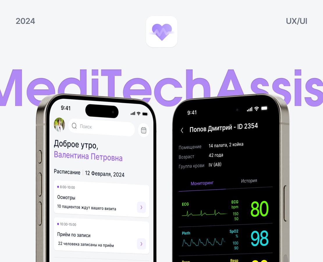 MediTechAssist | Medical App | UX/UI — Интерфейсы на Dprofile
