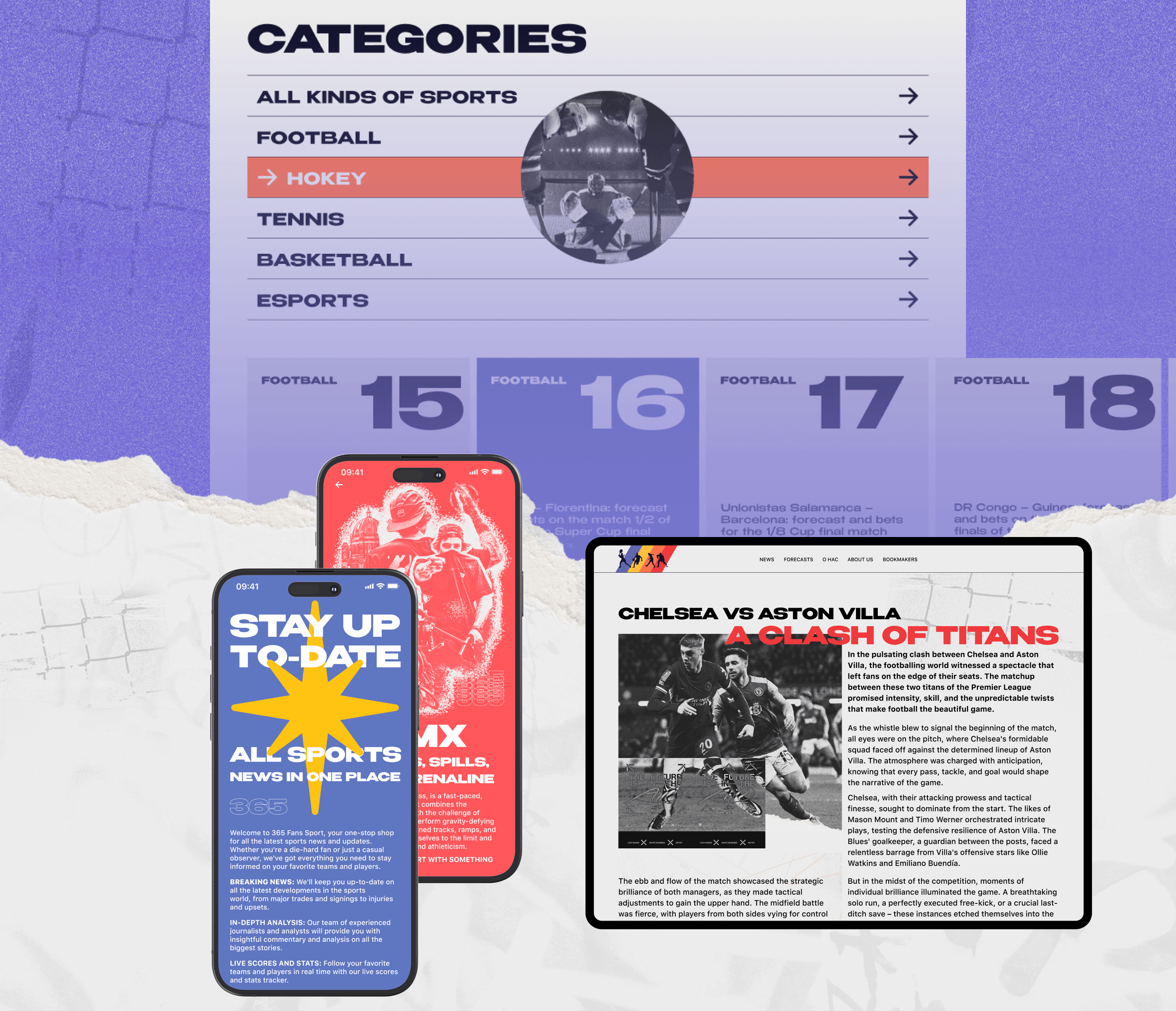 Sports news 365 Fan Sport — Изображение №3 — Интерфейсы, Брендинг на Dprofile