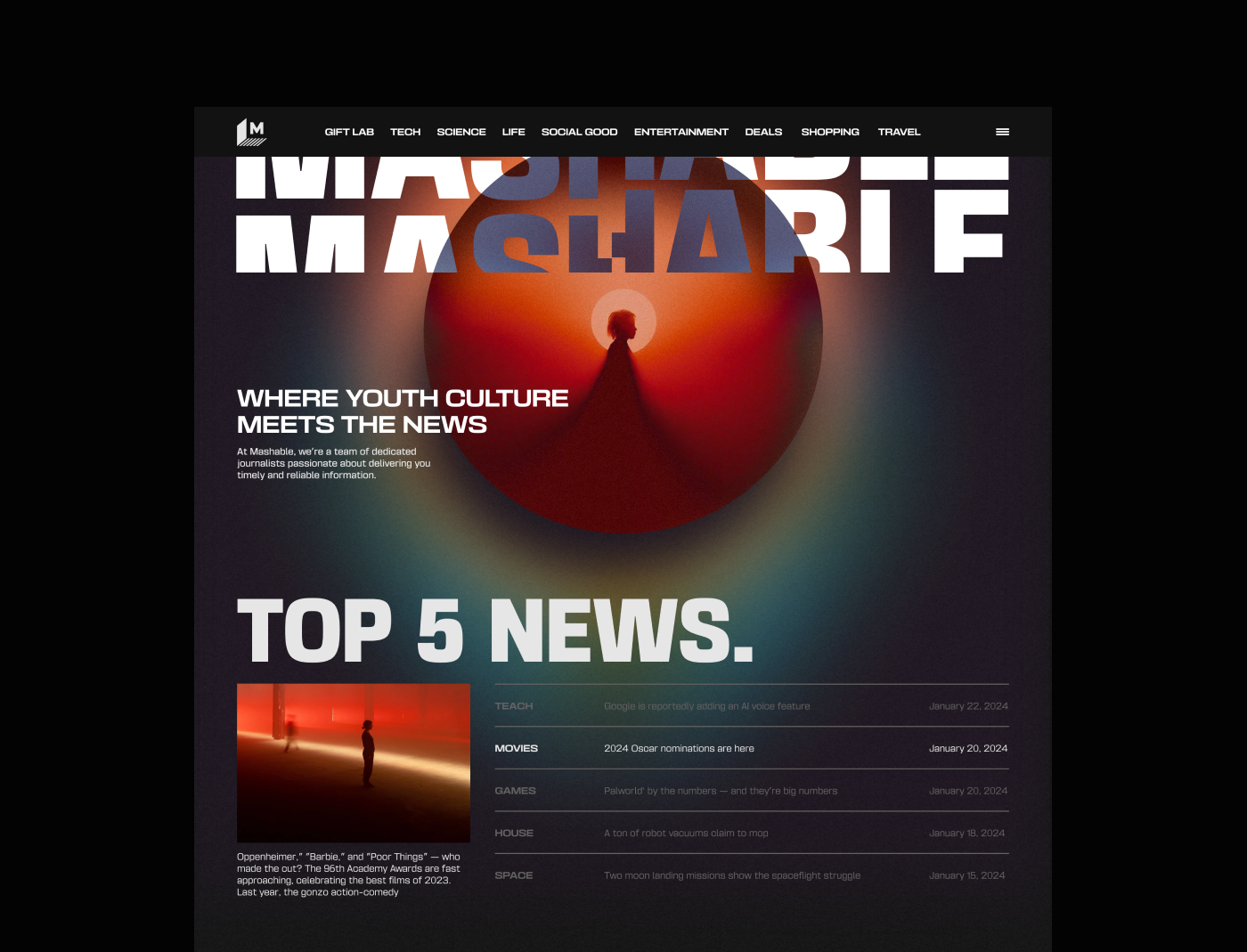 Mashable|Redesign — Изображение №3 — Интерфейсы, Брендинг на Dprofile