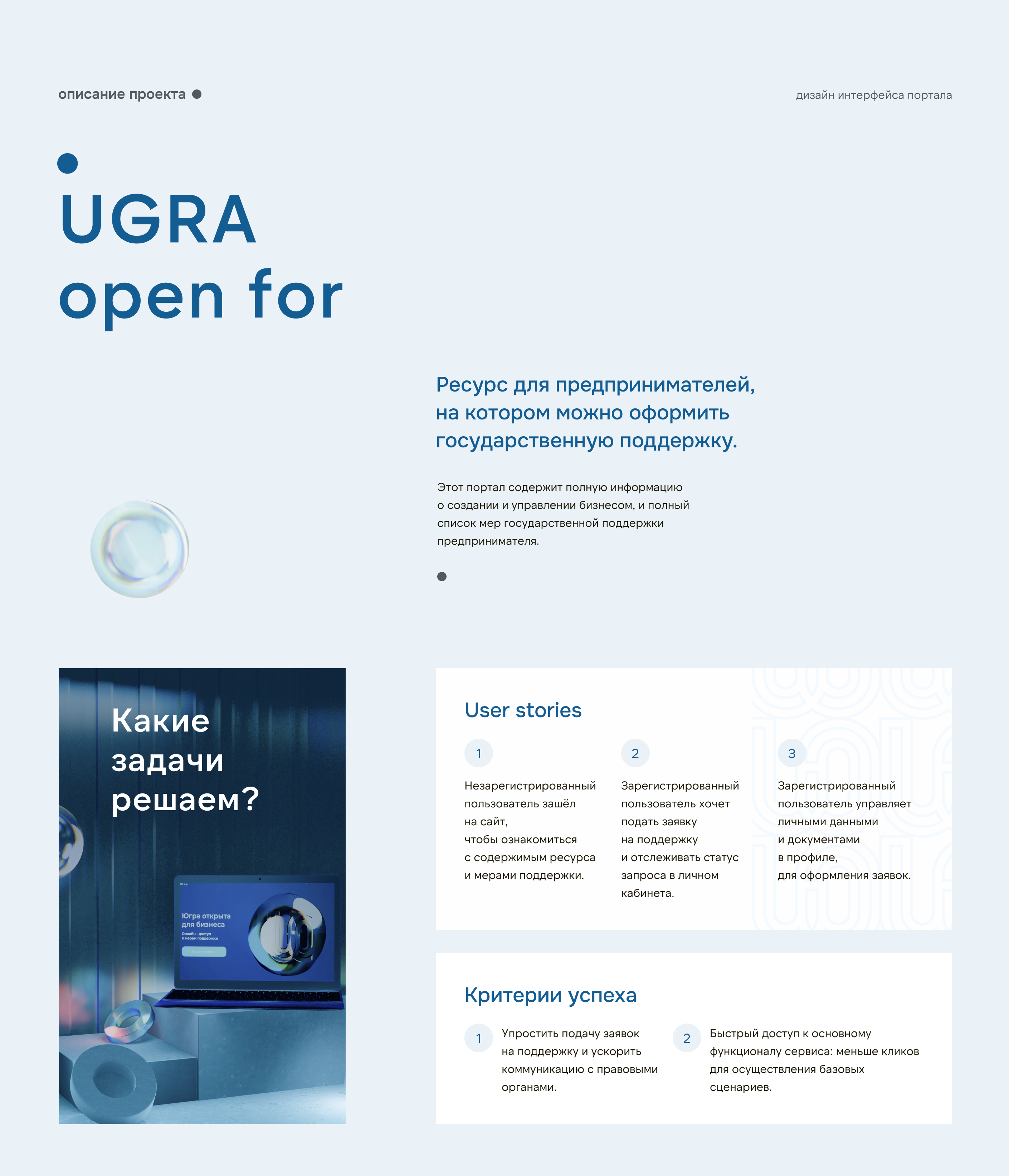 Гос.портал для предпринимателей региона ЮГРА — Изображение №2 — Интерфейсы на Dprofile
