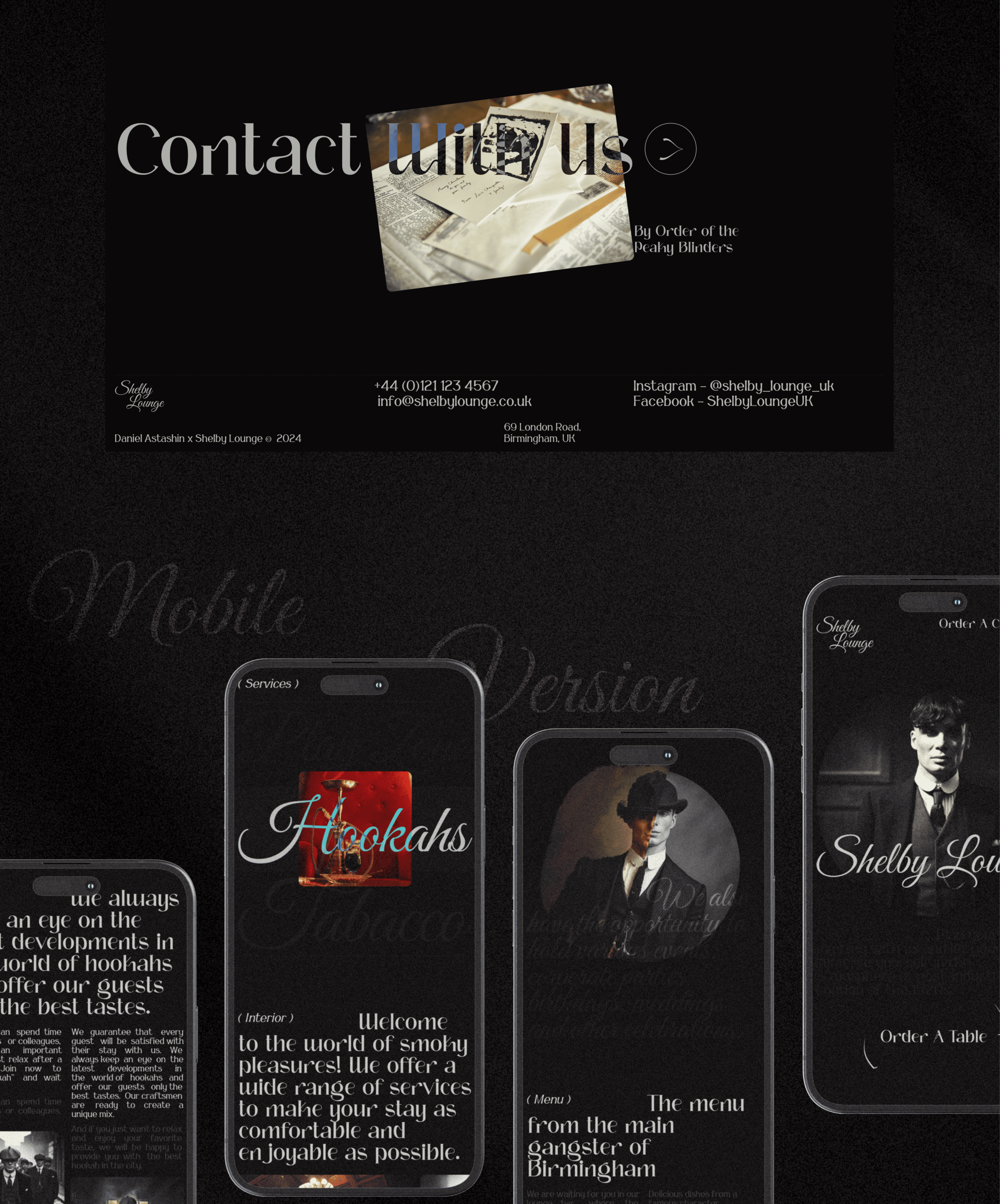 Shelby Lounge - Hookah Bar — Изображение №5 — Интерфейсы, Графика на Dprofile