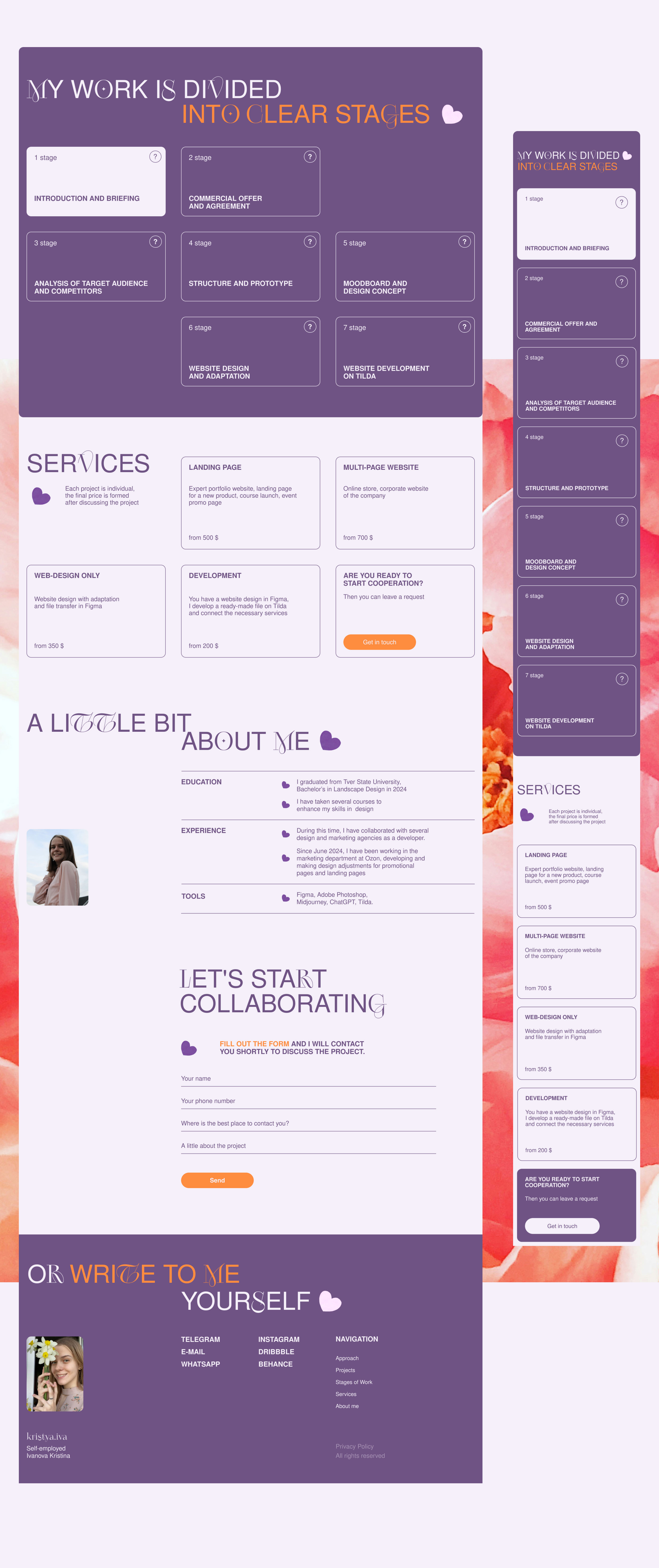 Website portfolio for webdesigner — Изображение №7 — Интерфейсы на Dprofile