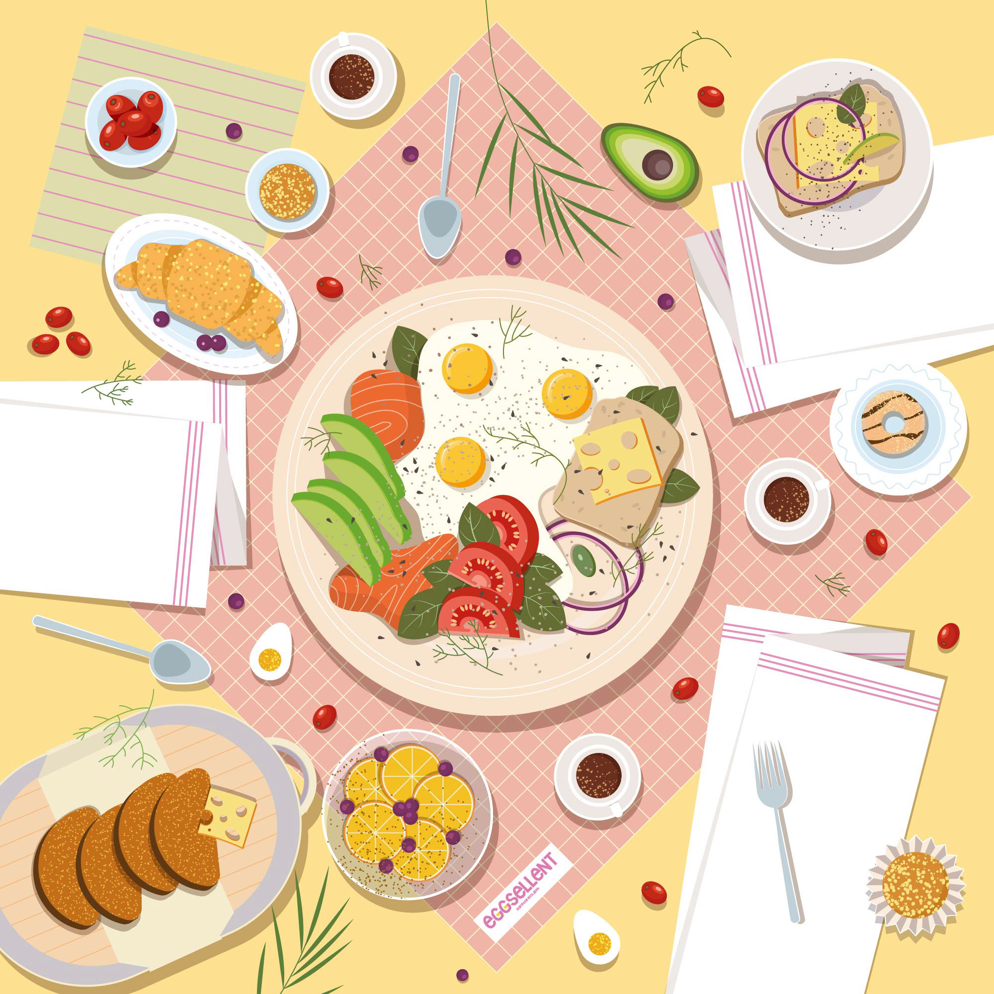 Food Иллюстрации для EGGSELLENT — Изображение №9 — Брендинг, Иллюстрация на Dprofile
