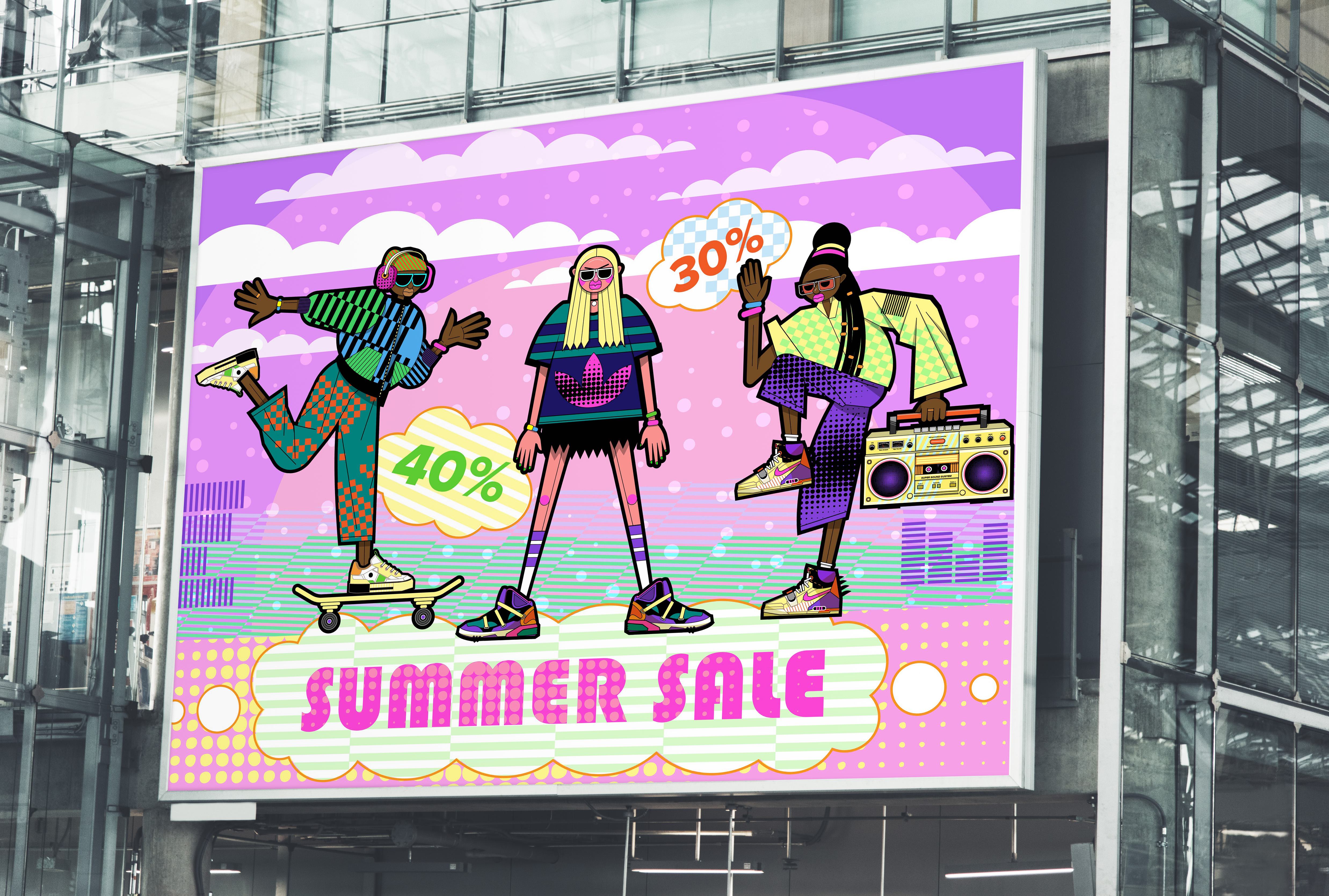 Летняя распродажа кроссовок — Изображение №14 — Брендинг, Иллюстрация на Dprofile