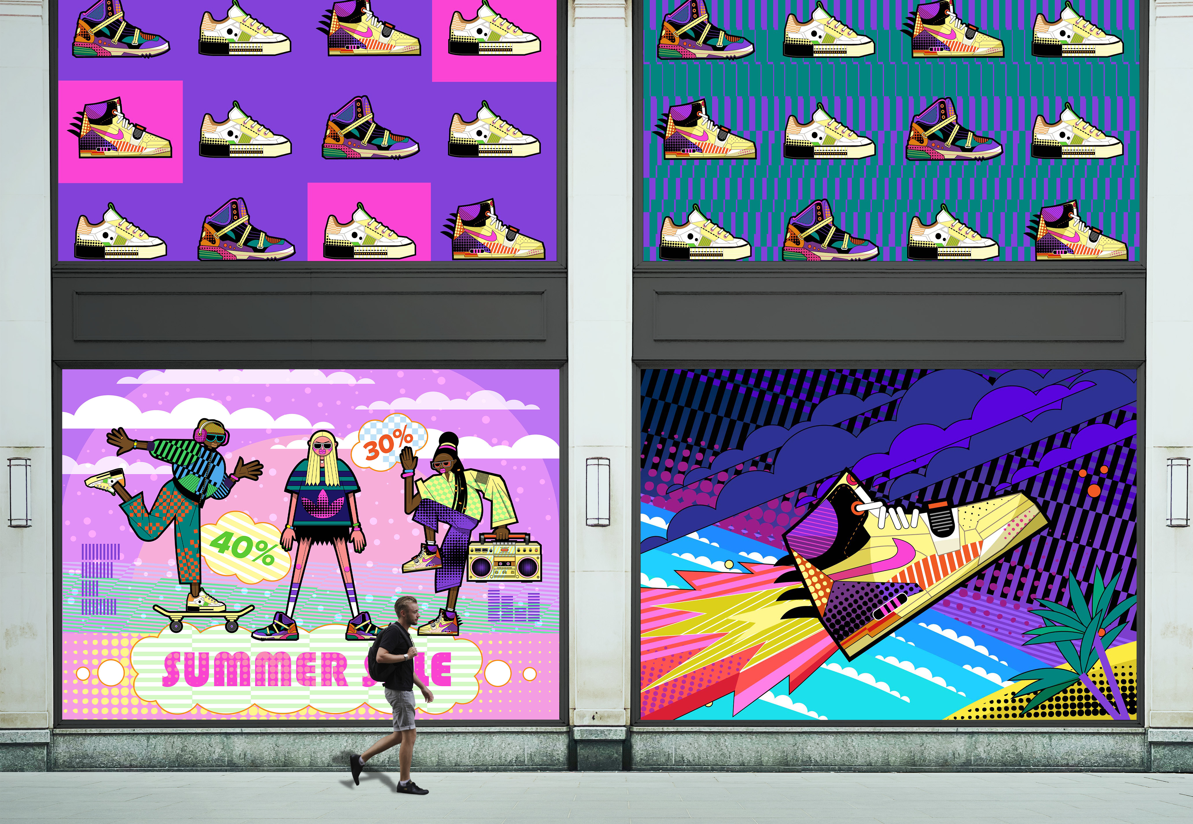 Летняя распродажа кроссовок — Изображение №13 — Брендинг, Иллюстрация на Dprofile