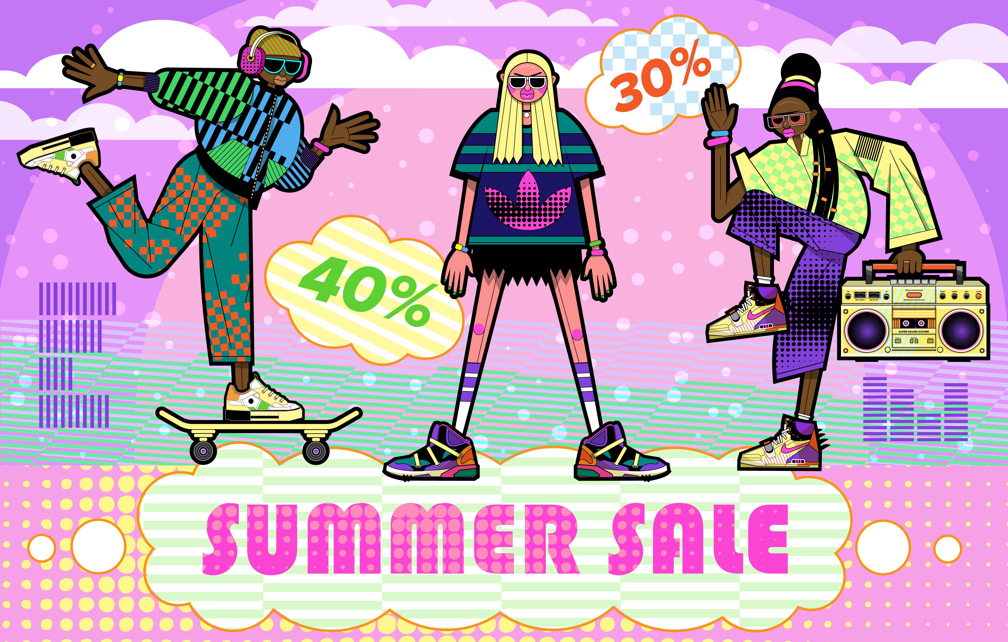 Летняя распродажа кроссовок — Изображение №5 — Брендинг, Иллюстрация на Dprofile