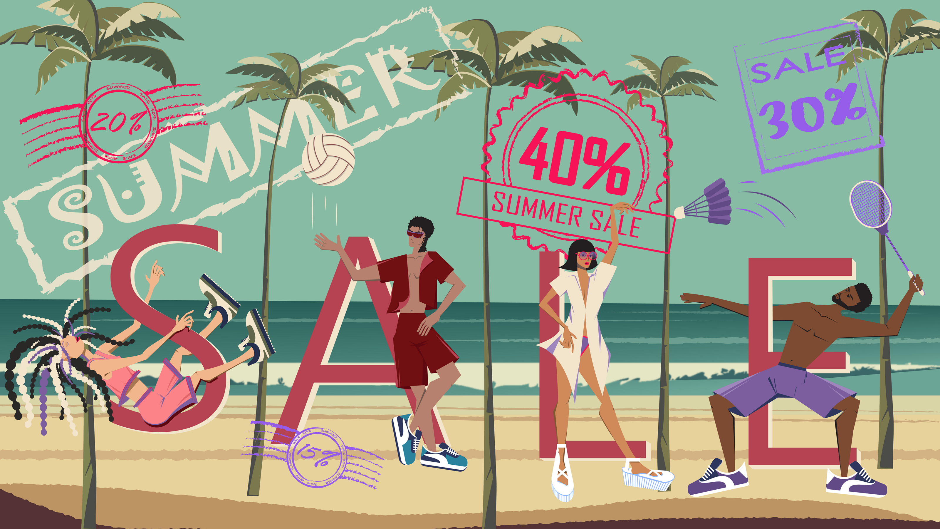 Summer Sale Рекламная иллюстрация — Изображение №3 — Иллюстрация, Маркетинг на Dprofile
