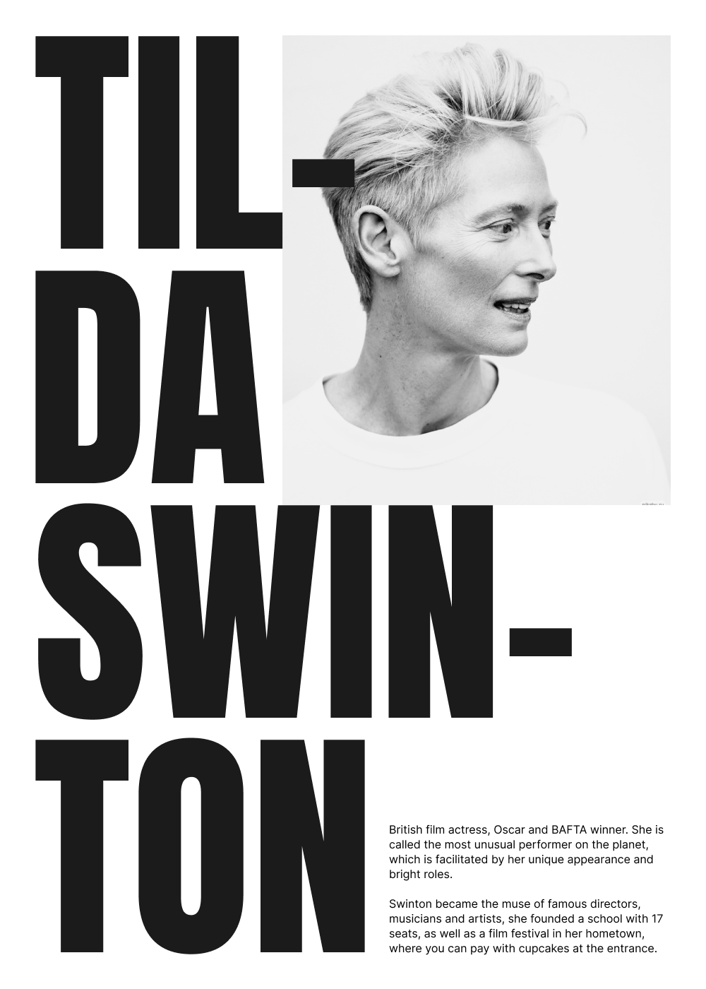 Tilda Swinton poster — Изображение №1 — Интерфейсы, Графика на Dprofile