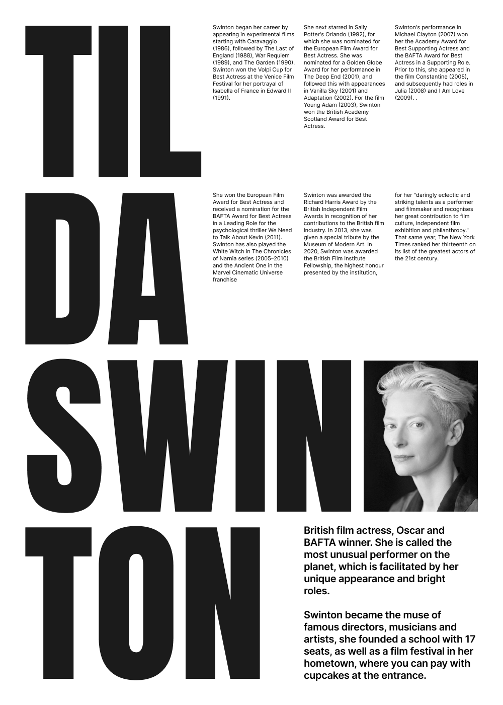 Tilda Swinton poster — Изображение №2 — Интерфейсы, Графика на Dprofile