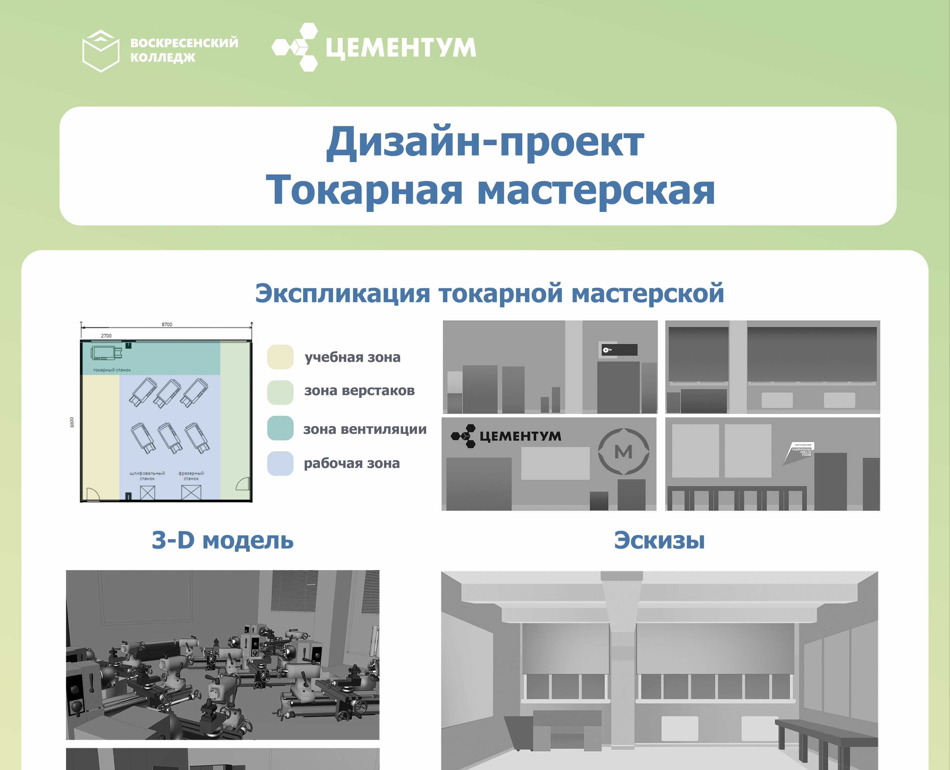 Баннер "Дизайн токарной мастерской для СПО" на Dprofile