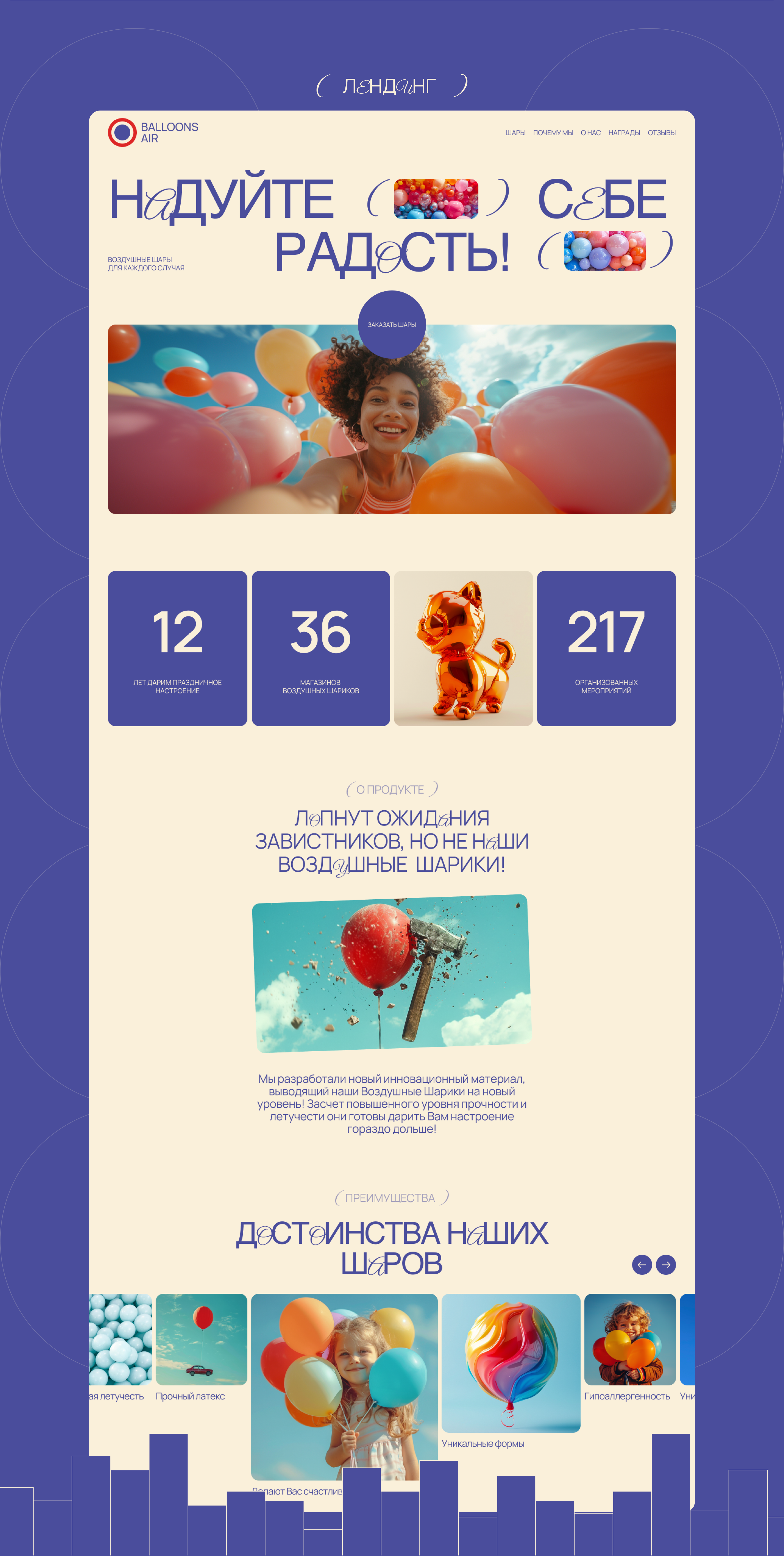 BALLOONS AIR | Лендинг — Изображение №5 — Интерфейсы, Брендинг на Dprofile