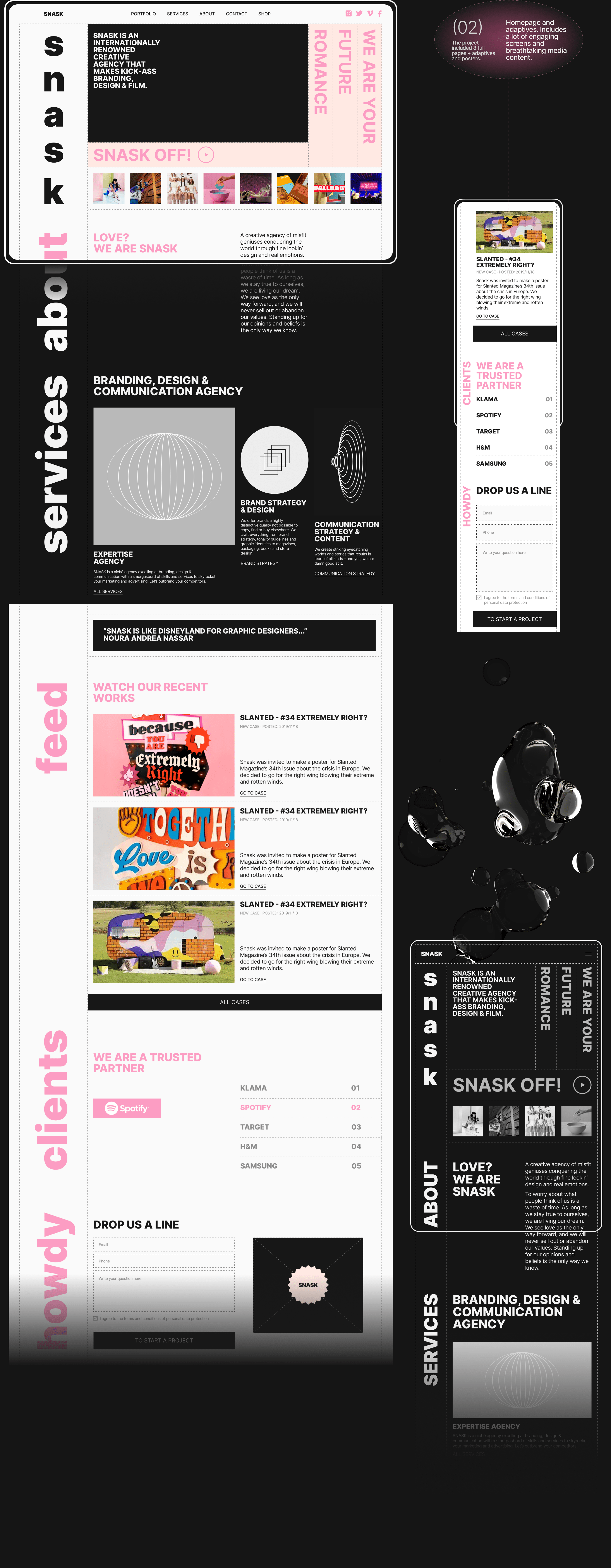 SNASK AGENCY | redesign concept — Изображение №3 — Интерфейсы на Dprofile