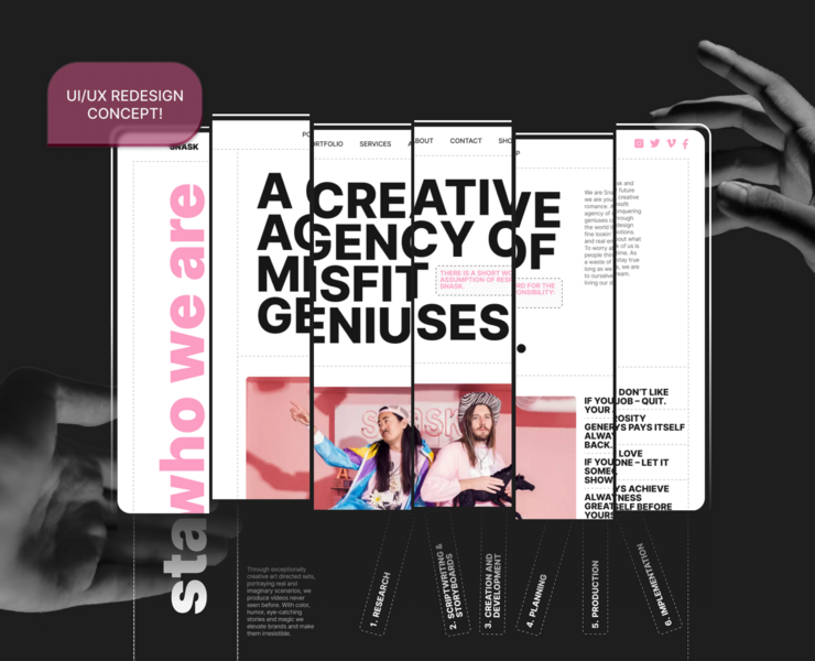 SNASK AGENCY | redesign concept — Интерфейсы на Dprofile