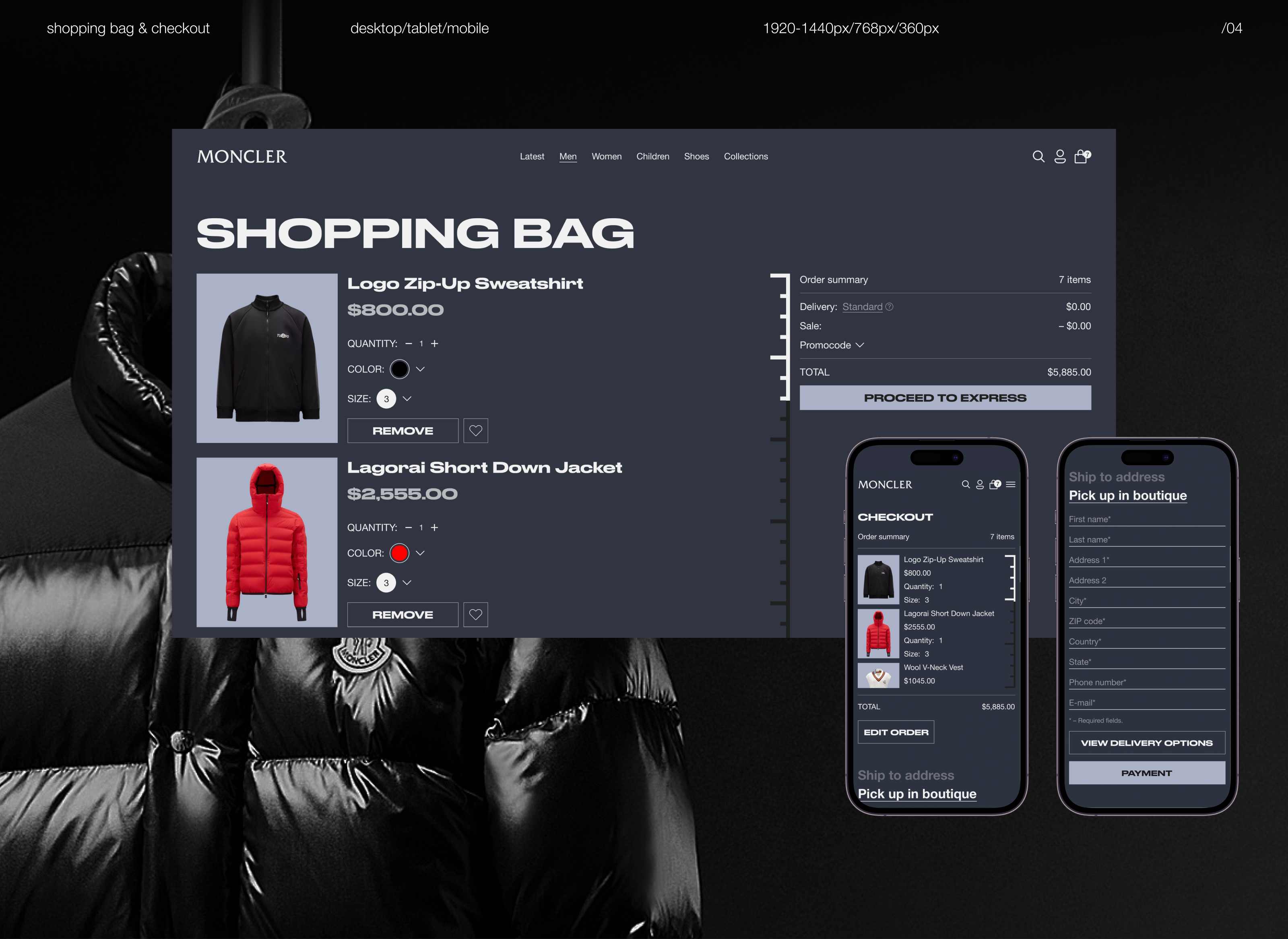 MONCLER | E-Commerce redesign — Изображение №7 — Интерфейсы на Dprofile