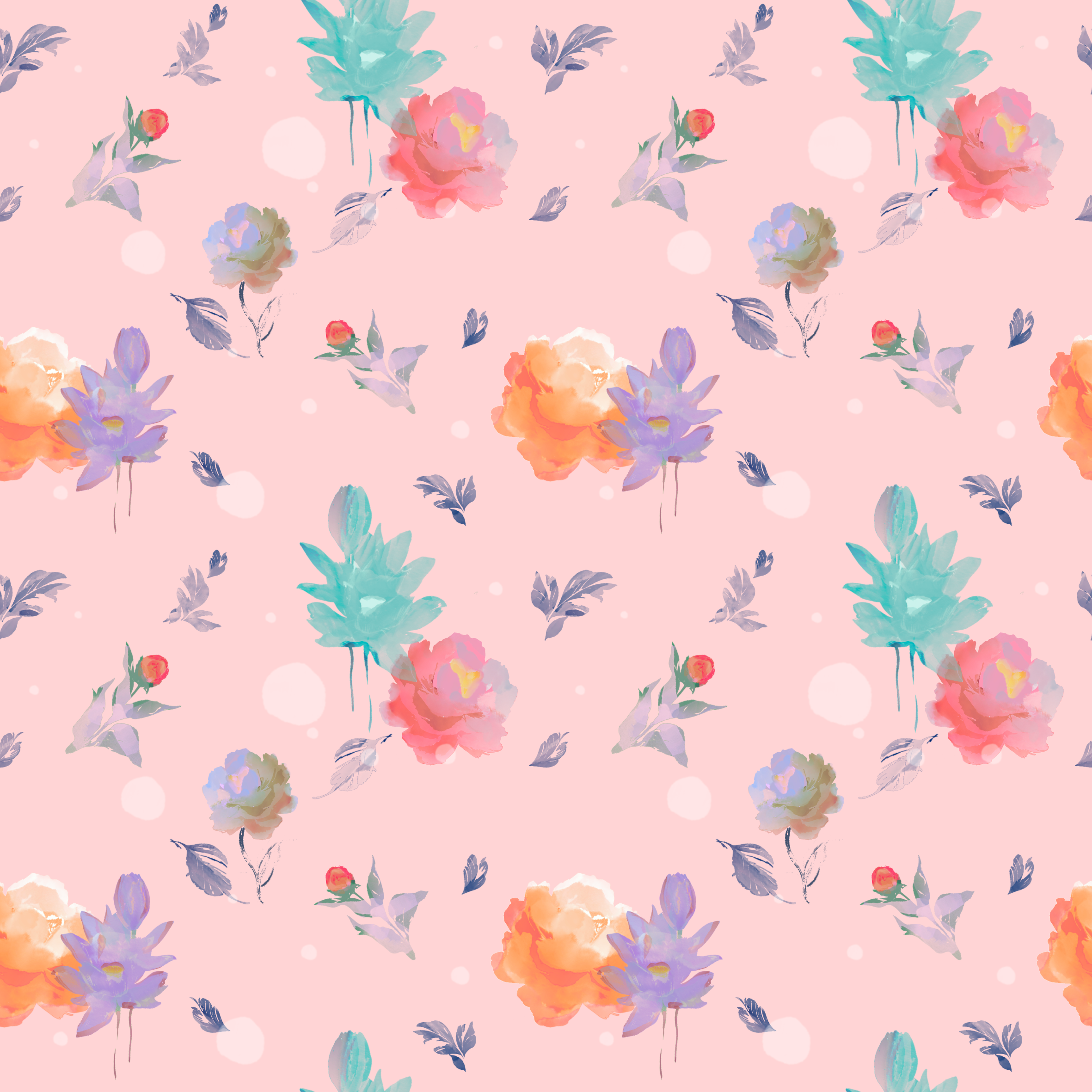 Акварельный цветочный принт/паттерн — Изображение №4 — Иллюстрация, Графика на Dprofile