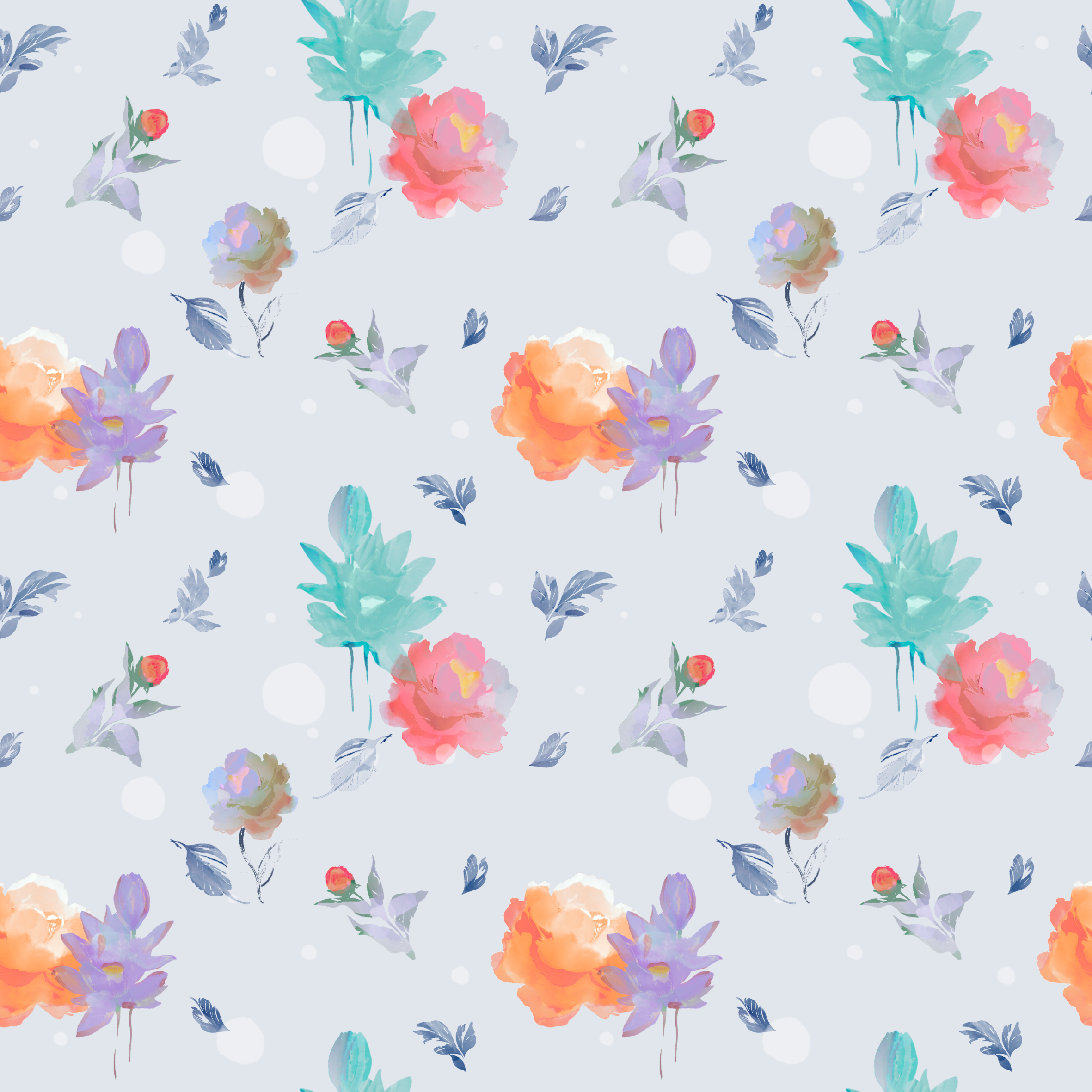 Акварельный цветочный принт/паттерн — Изображение №2 — Иллюстрация, Графика на Dprofile