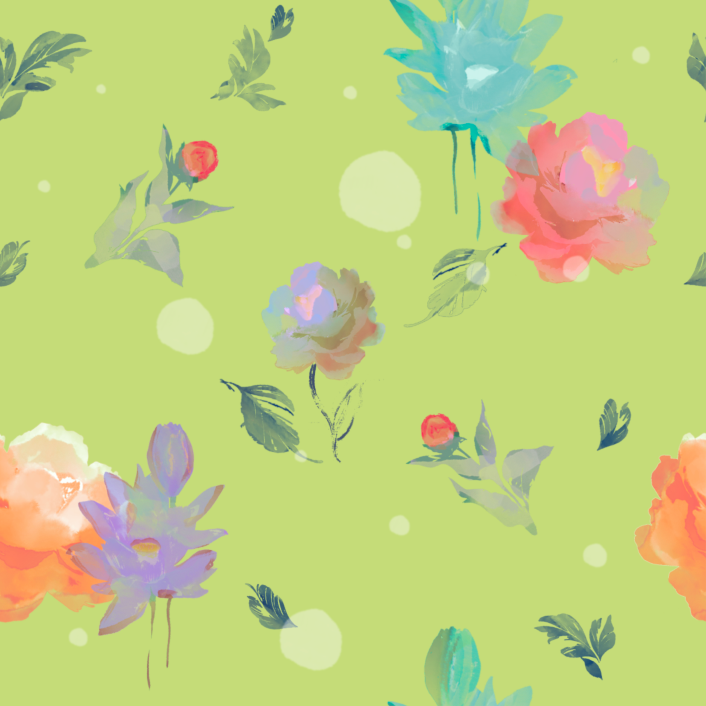 Акварельный цветочный принт/паттерн — Изображение №6 — Иллюстрация, Графика на Dprofile