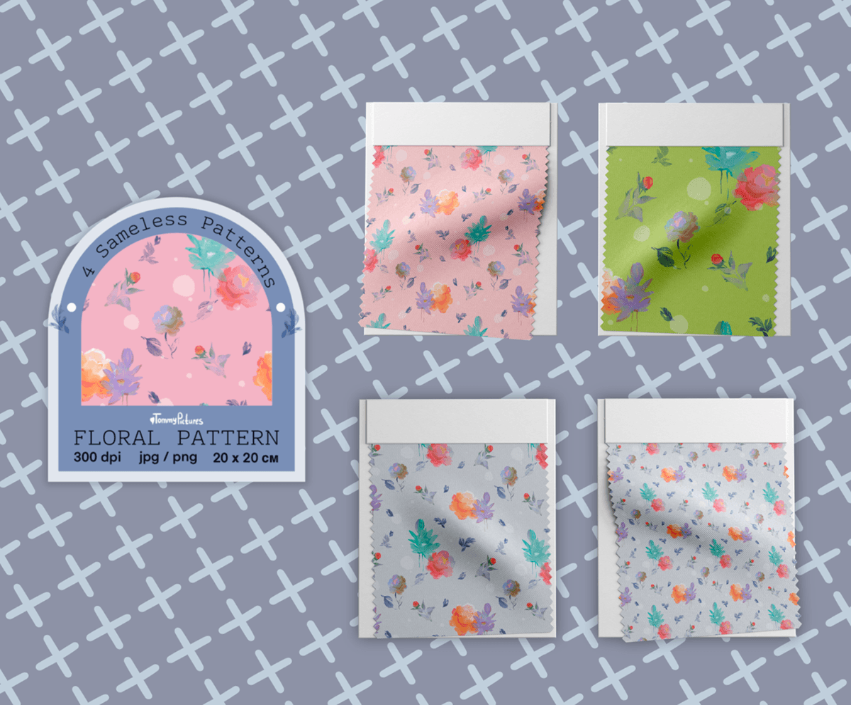 Акварельный цветочный принт/паттерн — Изображение №1 — Иллюстрация, Графика на Dprofile