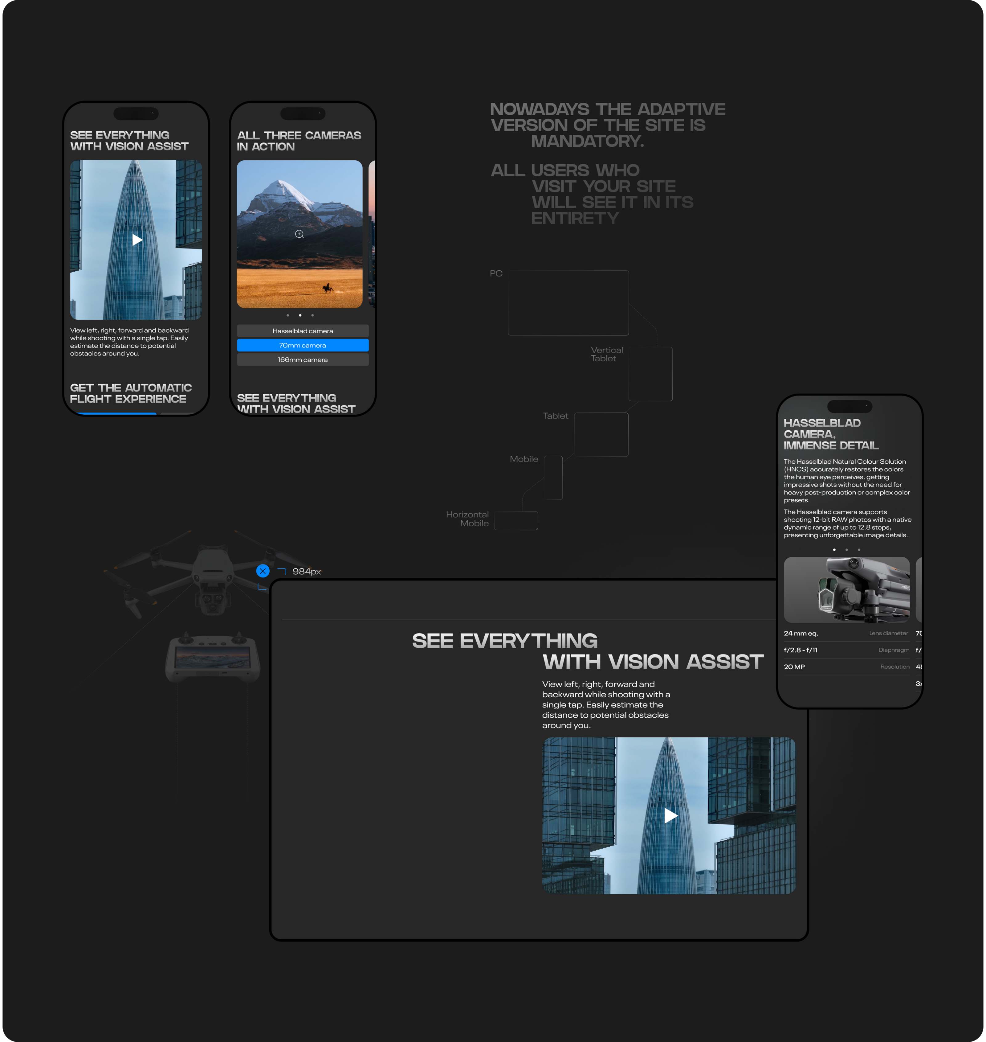 DJI MAVIC 3 PRO | Landing page 2024 — Изображение №4 — Интерфейсы, Анимация на Dprofile
