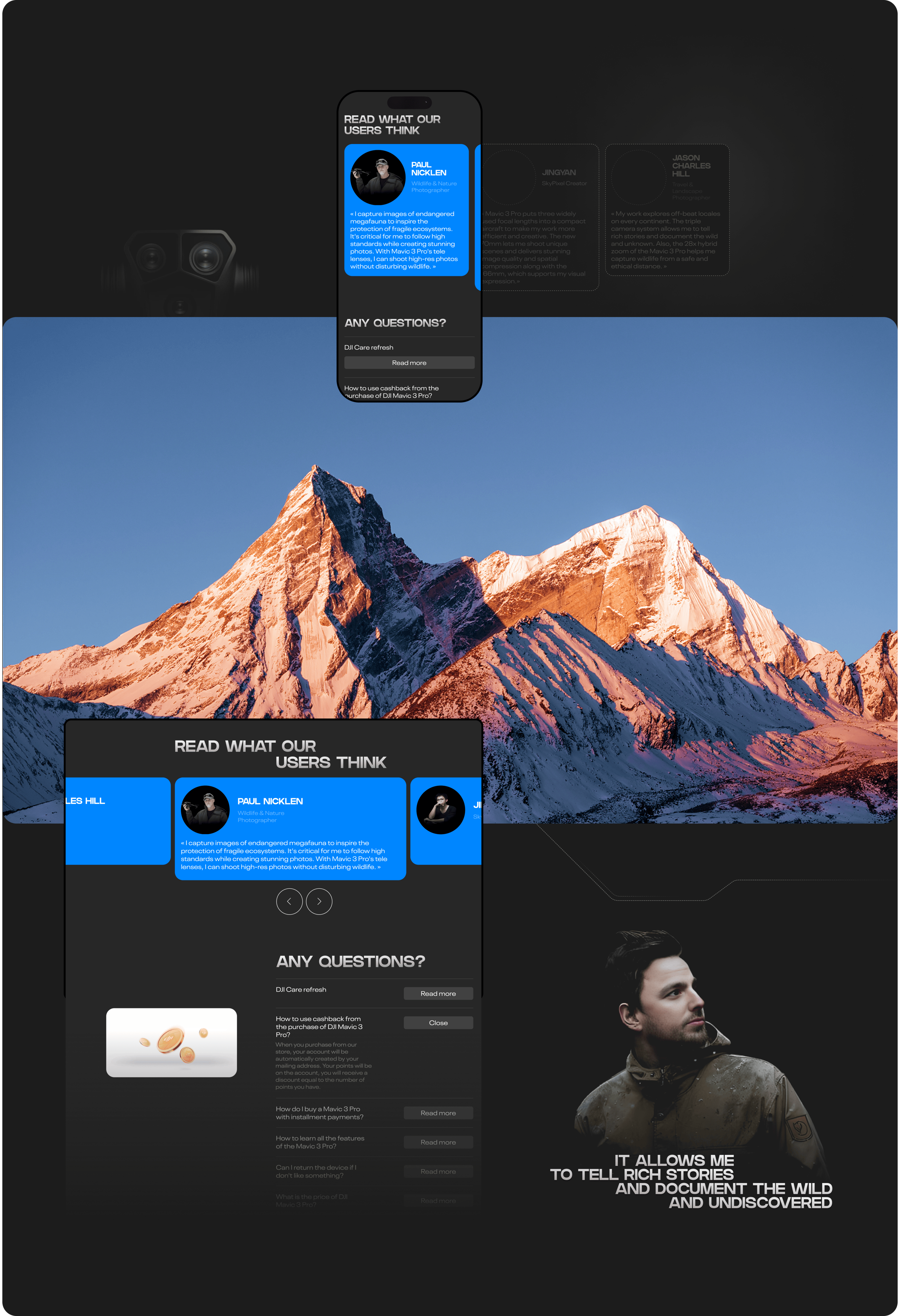 DJI MAVIC 3 PRO | Landing page 2024 — Изображение №12 — Интерфейсы, Анимация на Dprofile