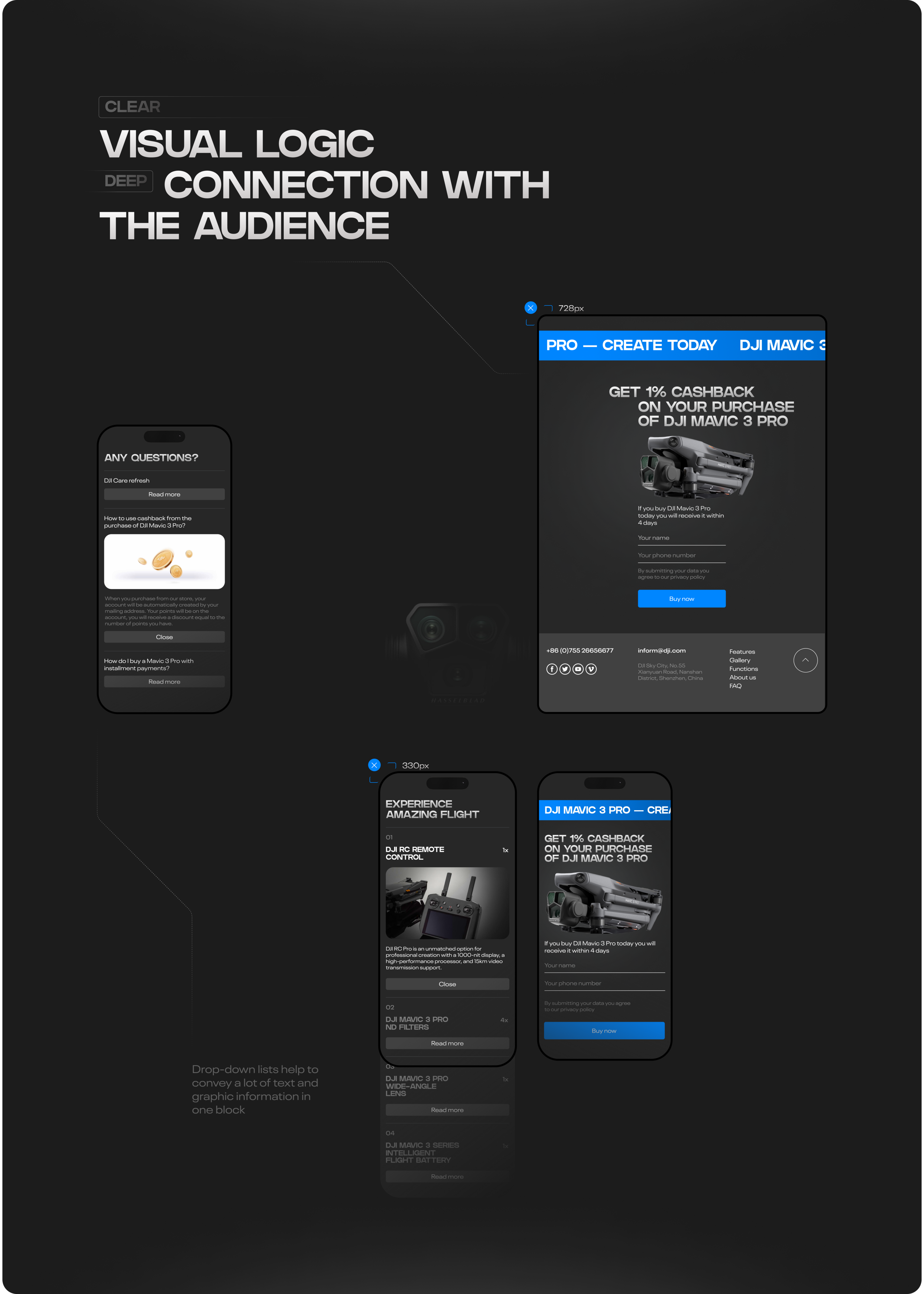 DJI MAVIC 3 PRO | Landing page 2024 — Изображение №8 — Интерфейсы, Анимация на Dprofile
