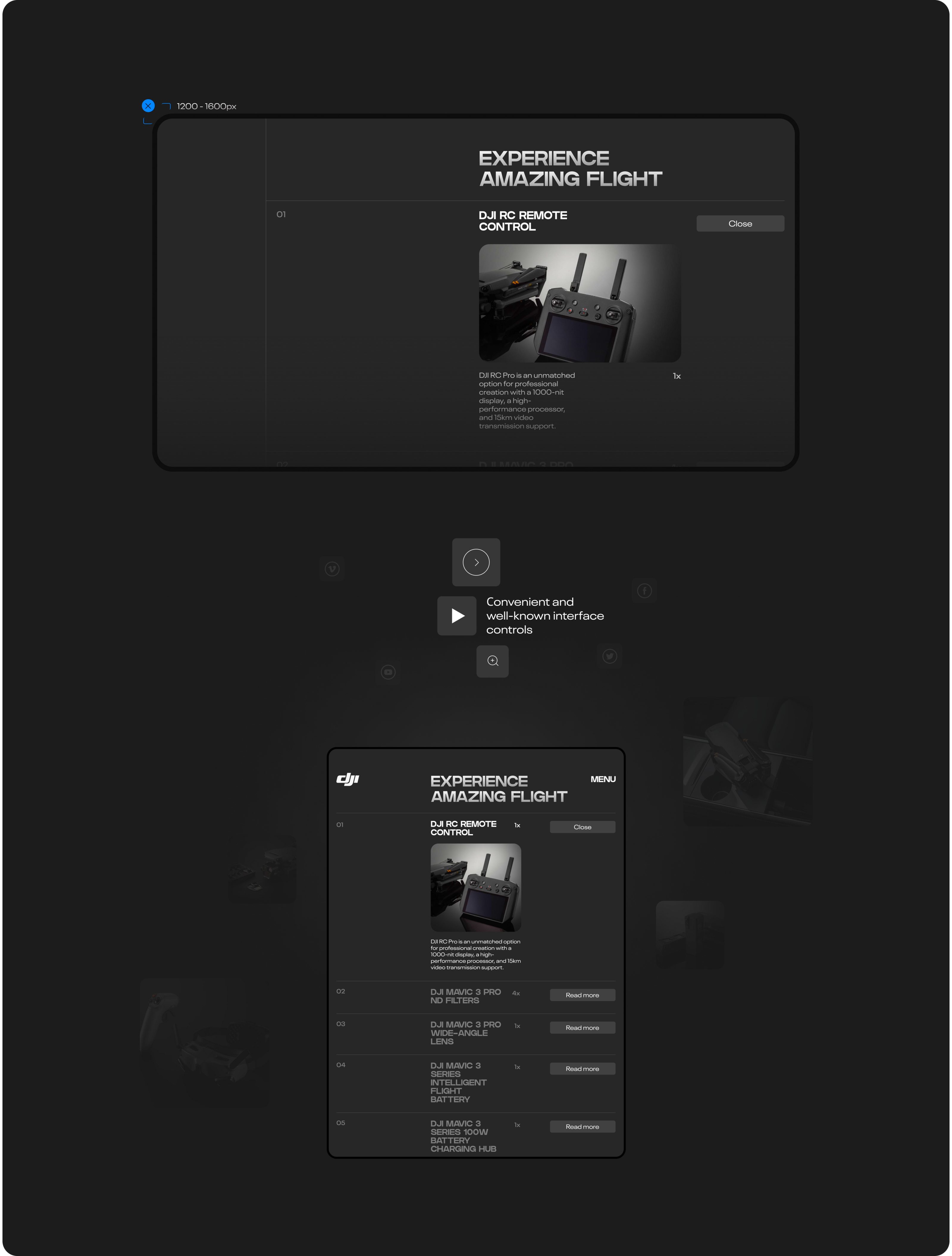 DJI MAVIC 3 PRO | Landing page 2024 — Изображение №10 — Интерфейсы, Анимация на Dprofile