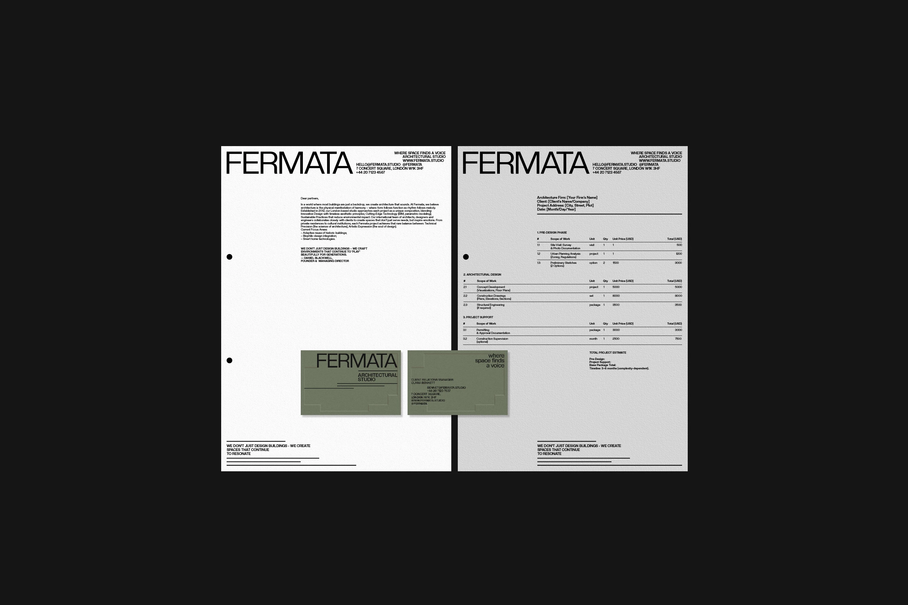 Fermata / айдентика для архитектурной студии — Изображение №18 — Брендинг на Dprofile