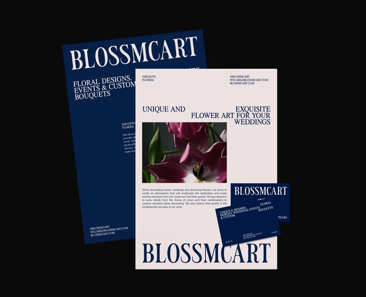 Blossmcart / Айдентика для студии флористики — Брендинг, Графика на Dprofile