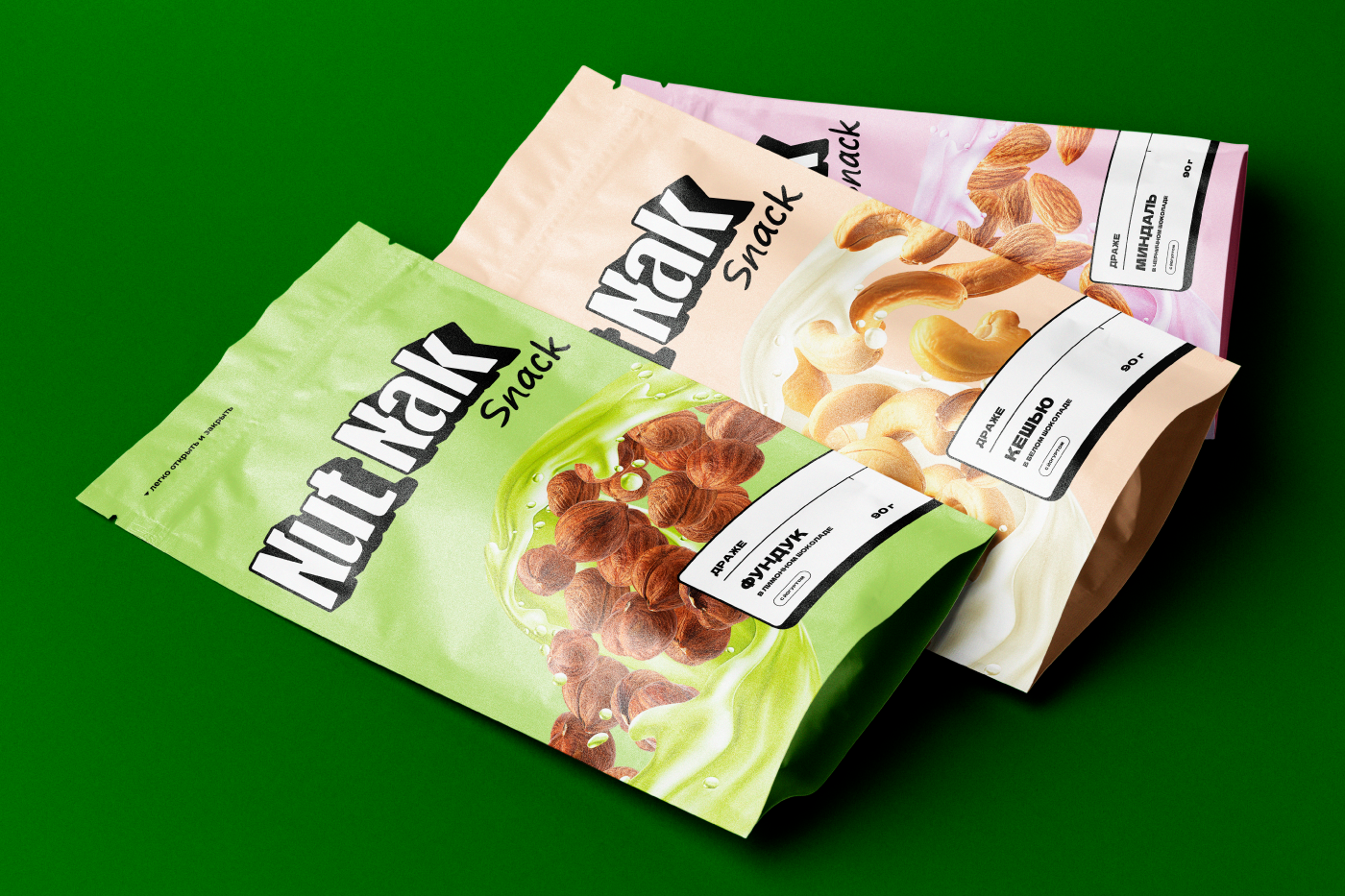 Nut Nak Snak — айдентика, упаковка — Изображение №7 — Брендинг на Dprofile