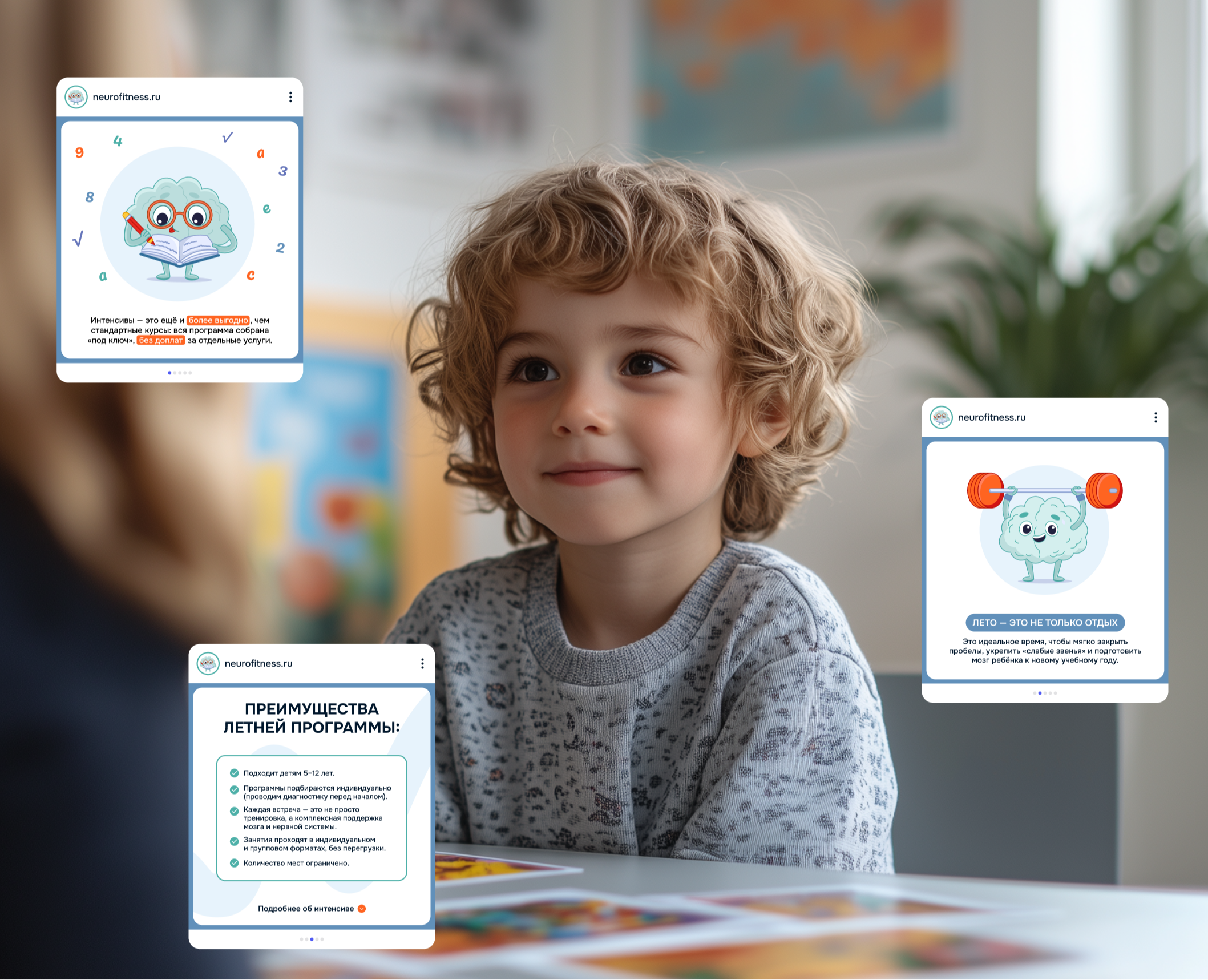 SMM-материалы для детского нейроцентра — Графика, Маркетинг на Dprofile