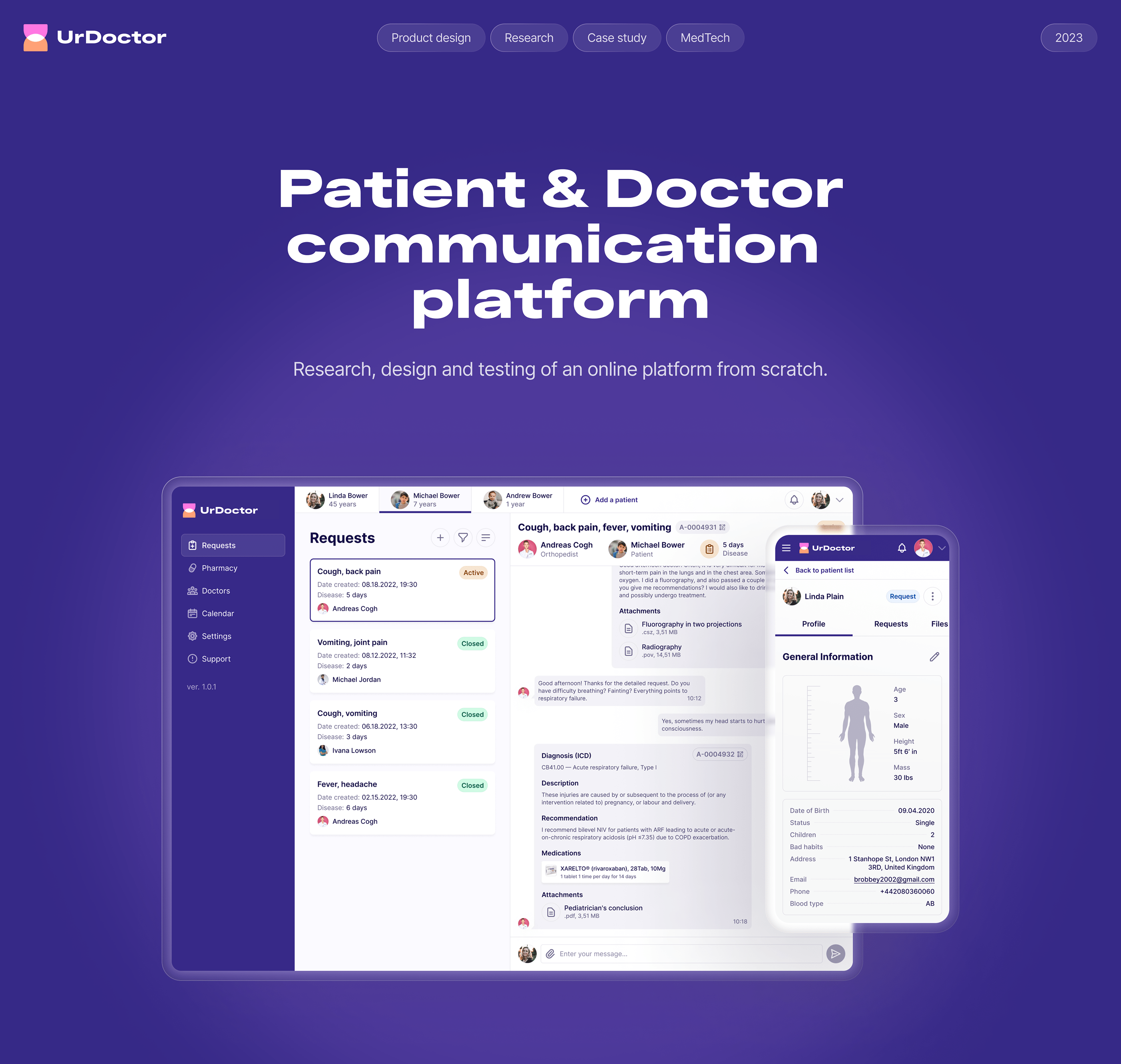 Doctor & Patient App UI/UX Case Study — Изображение №1 — Интерфейсы на Dprofile