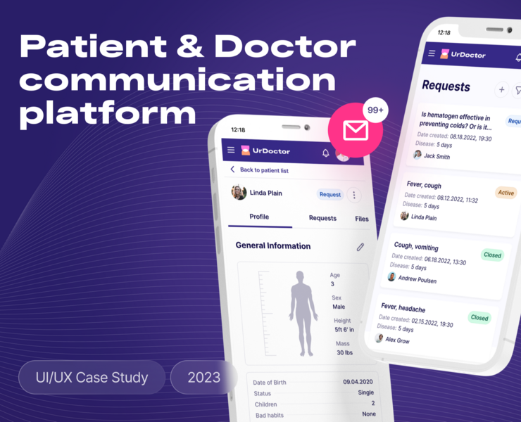Doctor & Patient App UI/UX Case Study — Интерфейсы на Dprofile